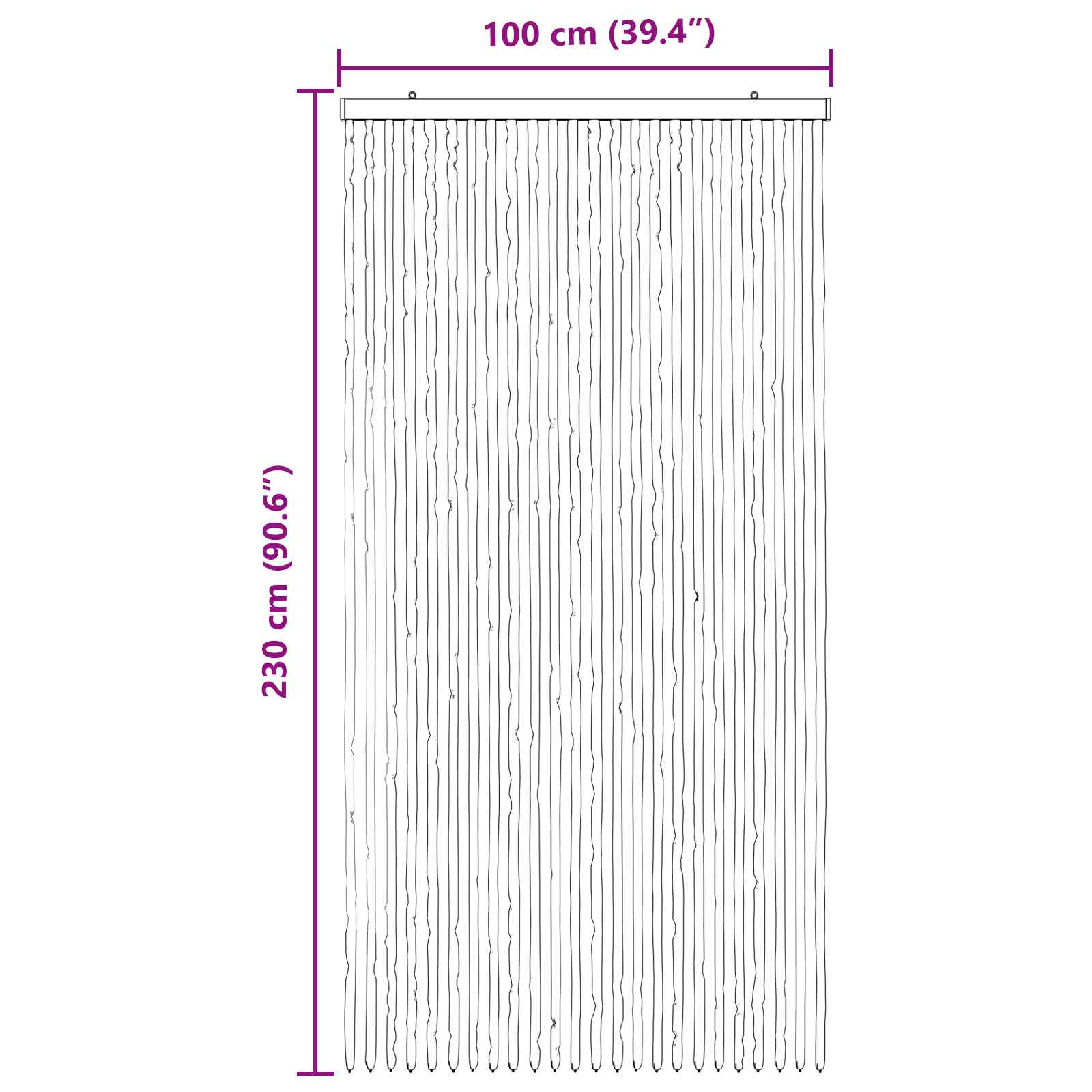 Zavjesa protiv insekata Chenille Siva i bijela 100 x 230 cm