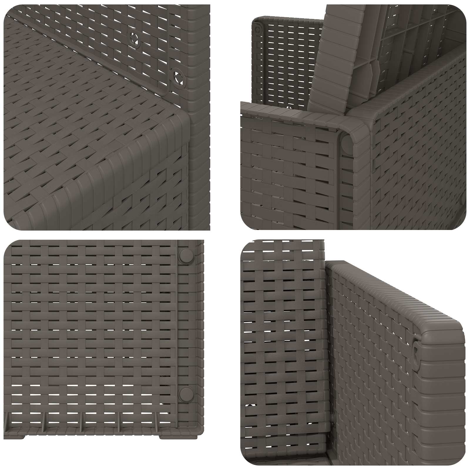 Vrtne stolice za blagovanje 2 pcs Svjetlosiva PP