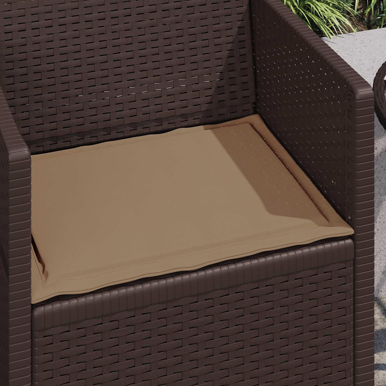 Jastučići za sjedenje 2 pcs Sivosmeđa 47 x 36 x 2 cm Poliester