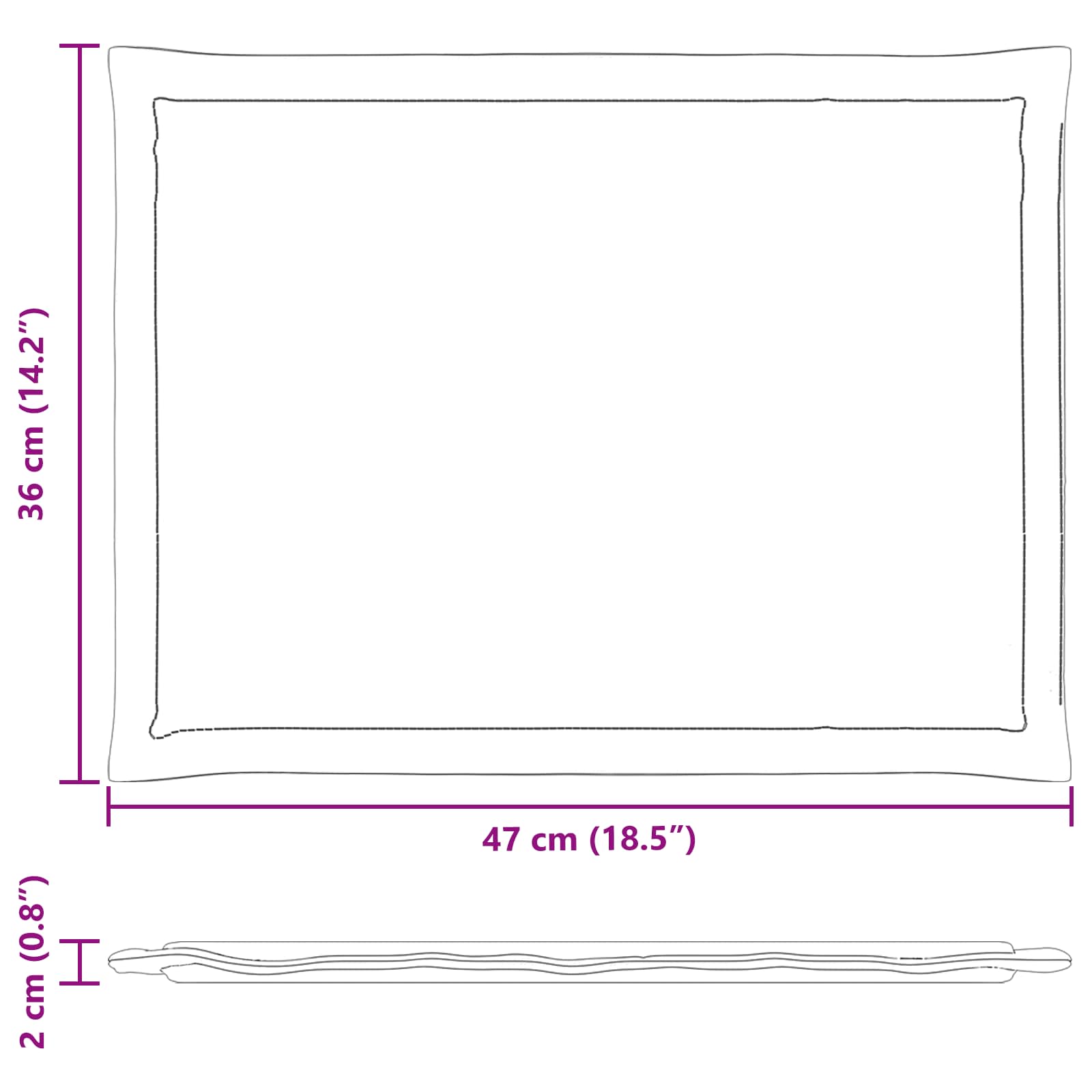 Jastučići za sjedenje 2 pcs Sivosmeđa 47 x 36 x 2 cm Poliester