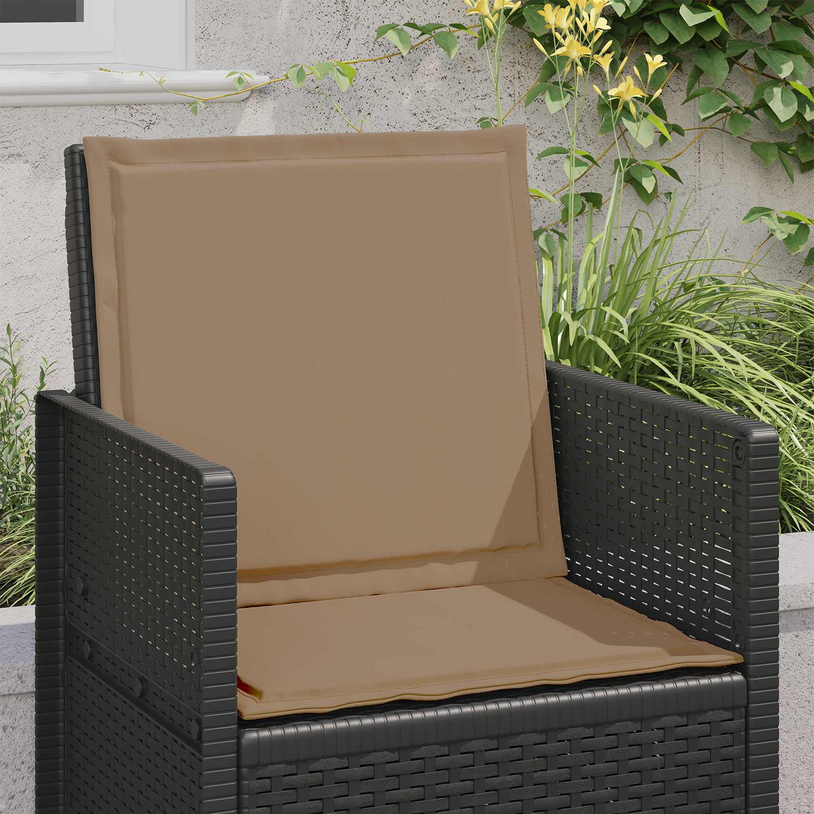 Jastučići za sjedenje i leđa 2 pcs Sivosmeđa 47 x 45 x 2 cm