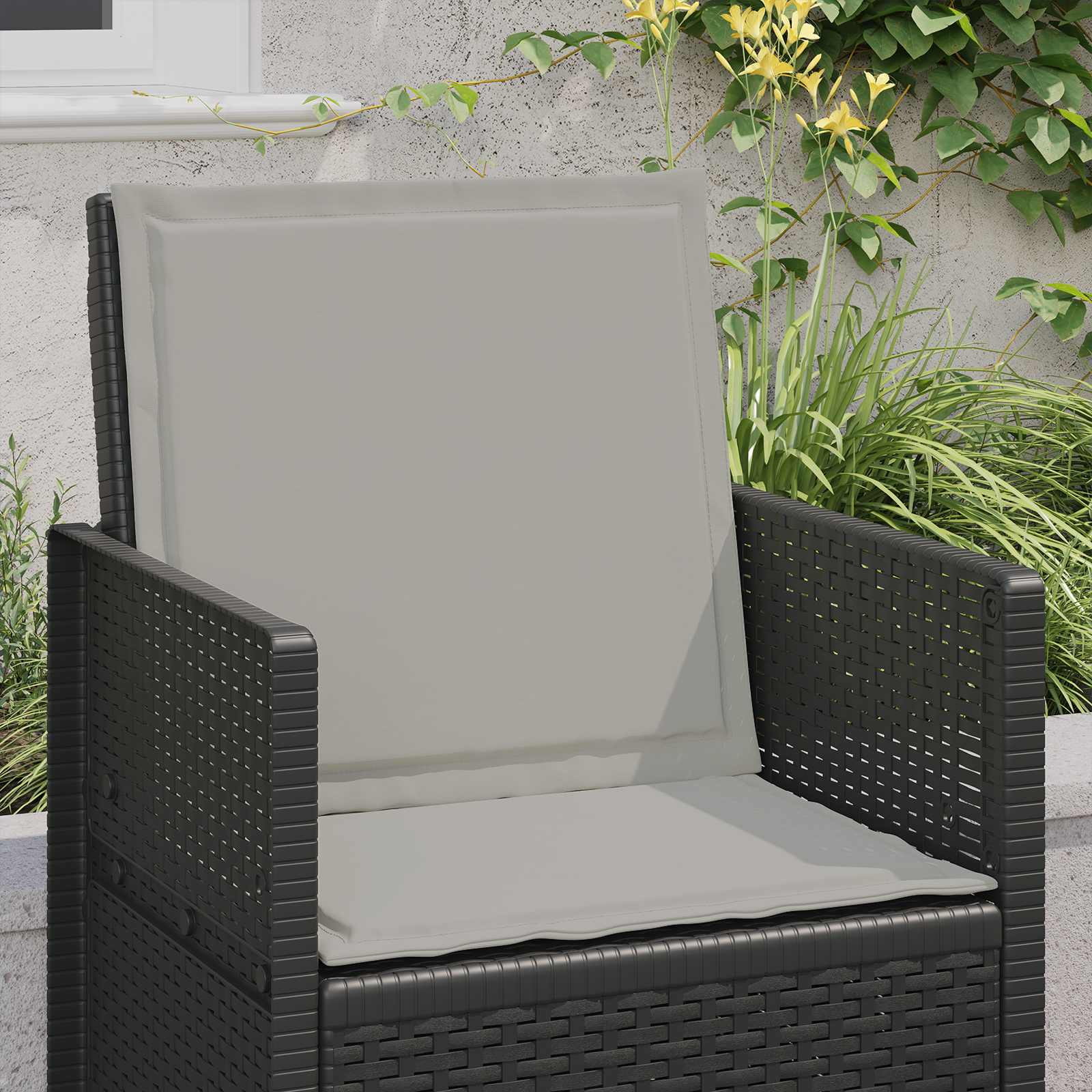 Jastučići za sjedenje i leđa 2 pcs Svjetlosiva 47 x 45 x 2 cm