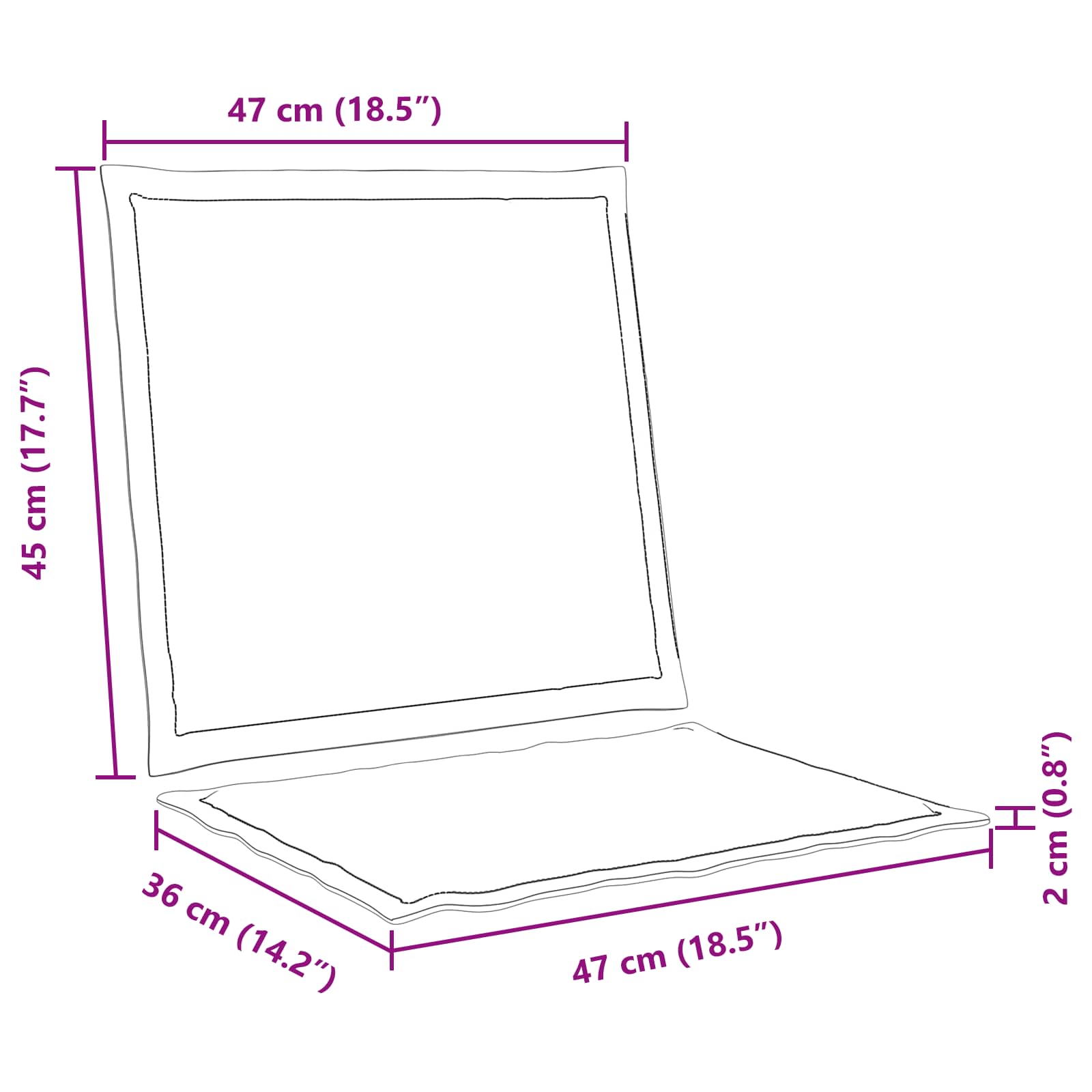 Jastučići za sjedenje i leđa 4 pcs Svjetlosiva 47 x 45 x 2 cm