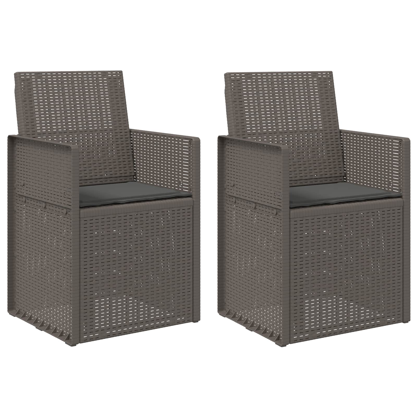 Vrtne stolice za blagovanje 2 pcs Svjetlosiva i antracit PP
