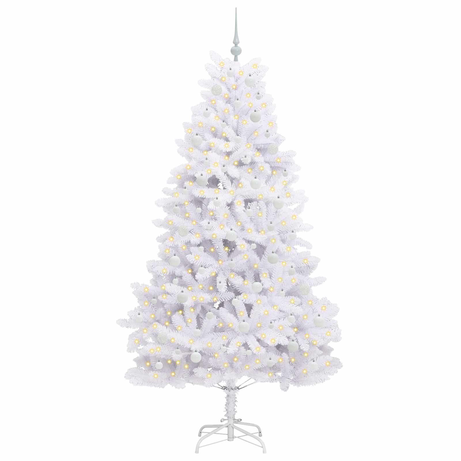 Umjetno božićno drvce s nogom Bijelo 210 cm PVC i čelik