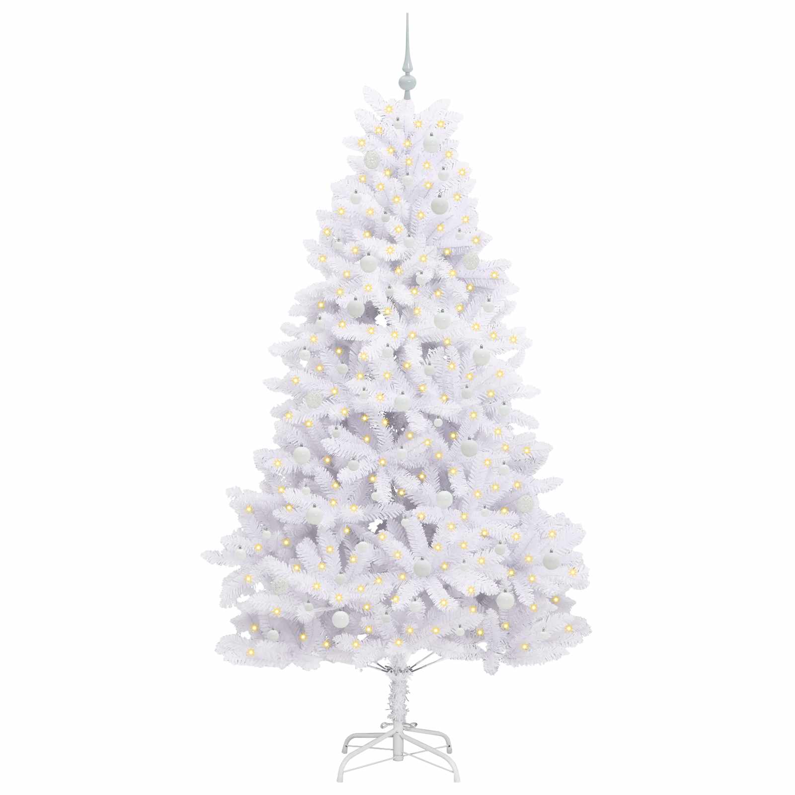 Umjetno božićno drvce s nogom Bijelo 240 cm PVC i čelik