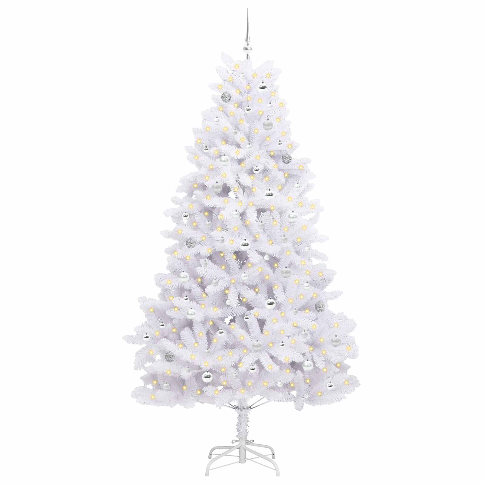 Umjetno božićno drvce s nogom Bijelo 240 cm PVC i čelik