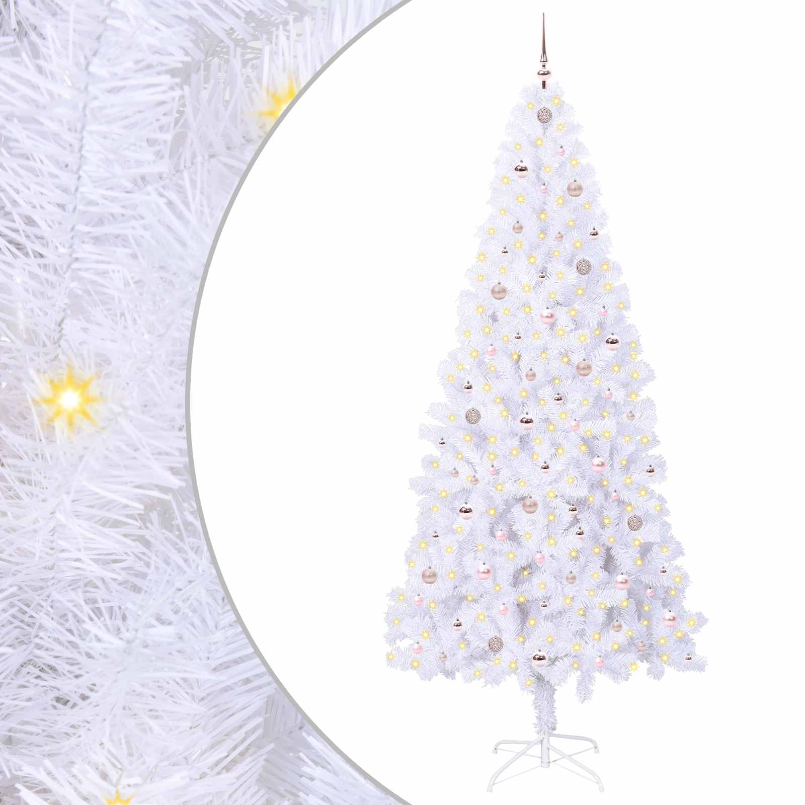 Umjetno božićno drvce s stalakom Bijelo 240 cm PVC i čelik