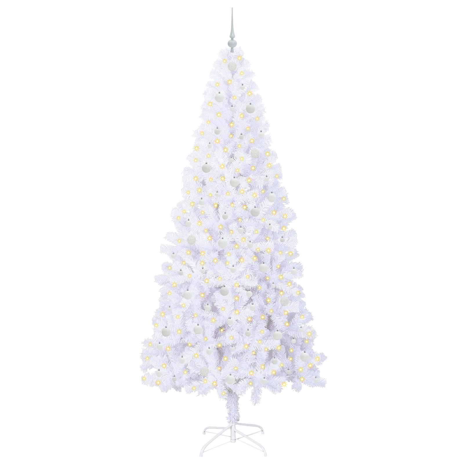 Umjetno božićno drvce s stalakom Bijelo 240 cm PVC i čelik