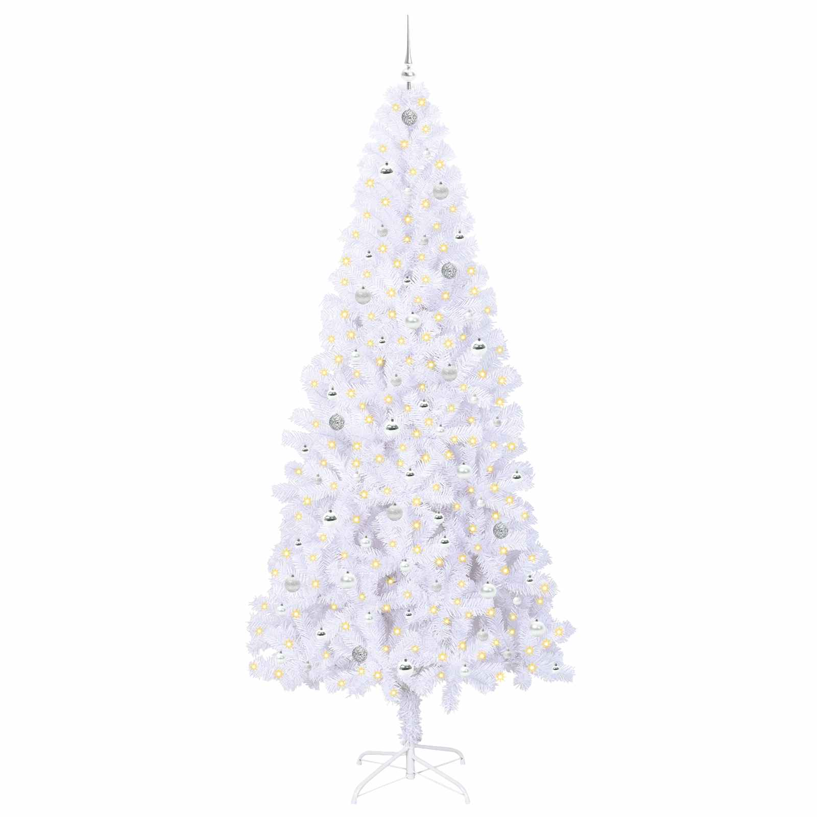 Umjetno božićno drvce s stalakom Bijelo 240 cm PVC i čelik