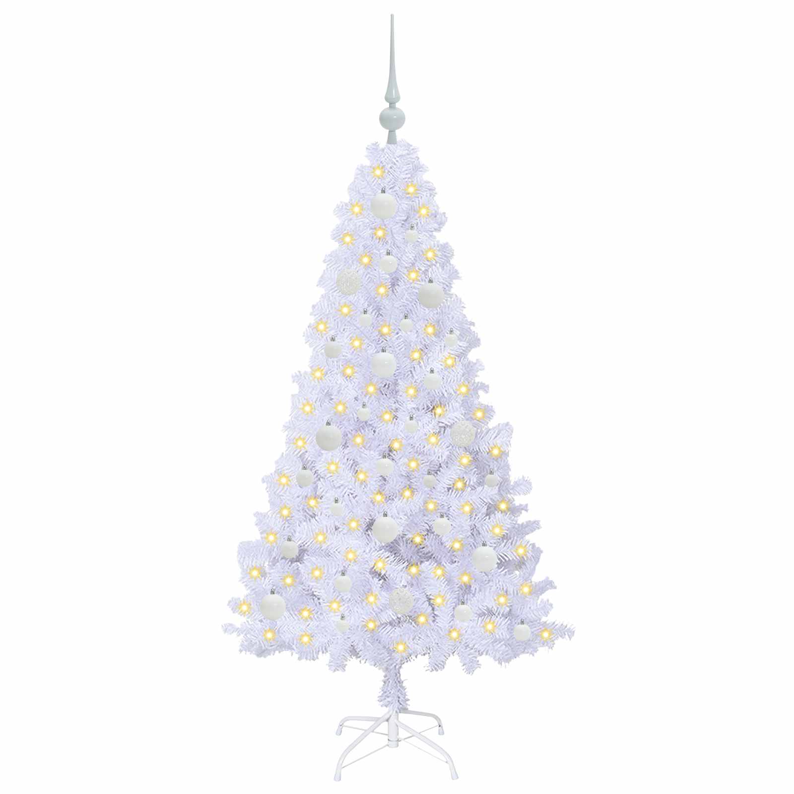Umjetno božićno drvce s stalakom Bijelo 150 cm PVC i čelik