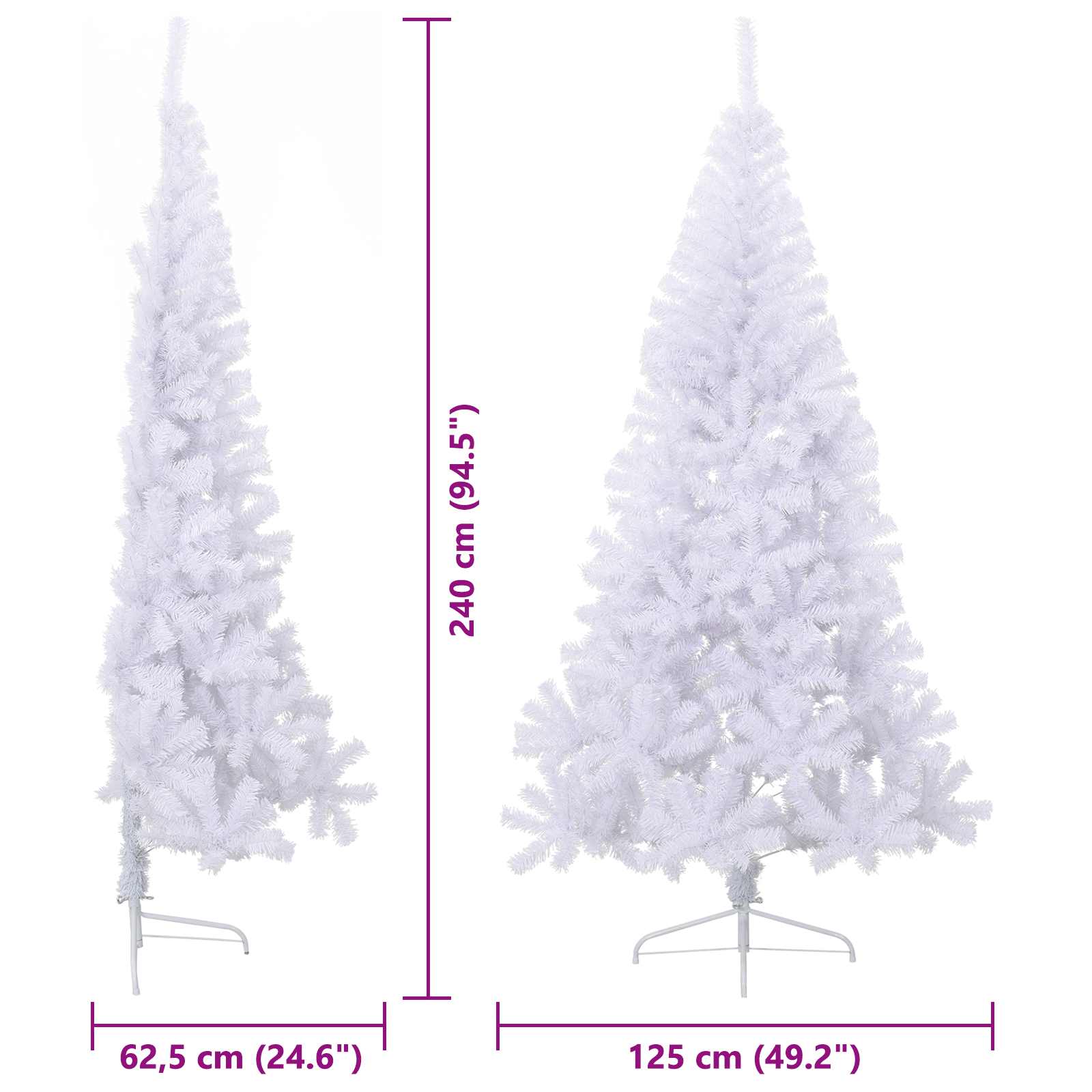 Umjetno božićno drvce s stalakom Bijelo 240 cm PVC i čelik