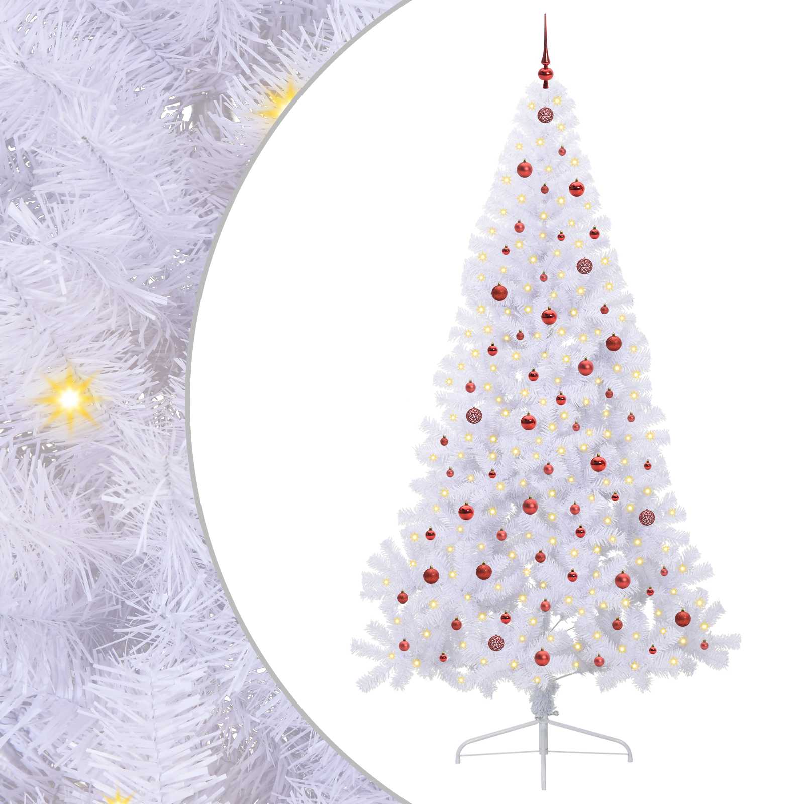 Umjetno božićno drvce s stalakom Bijelo 240 cm PVC i čelik