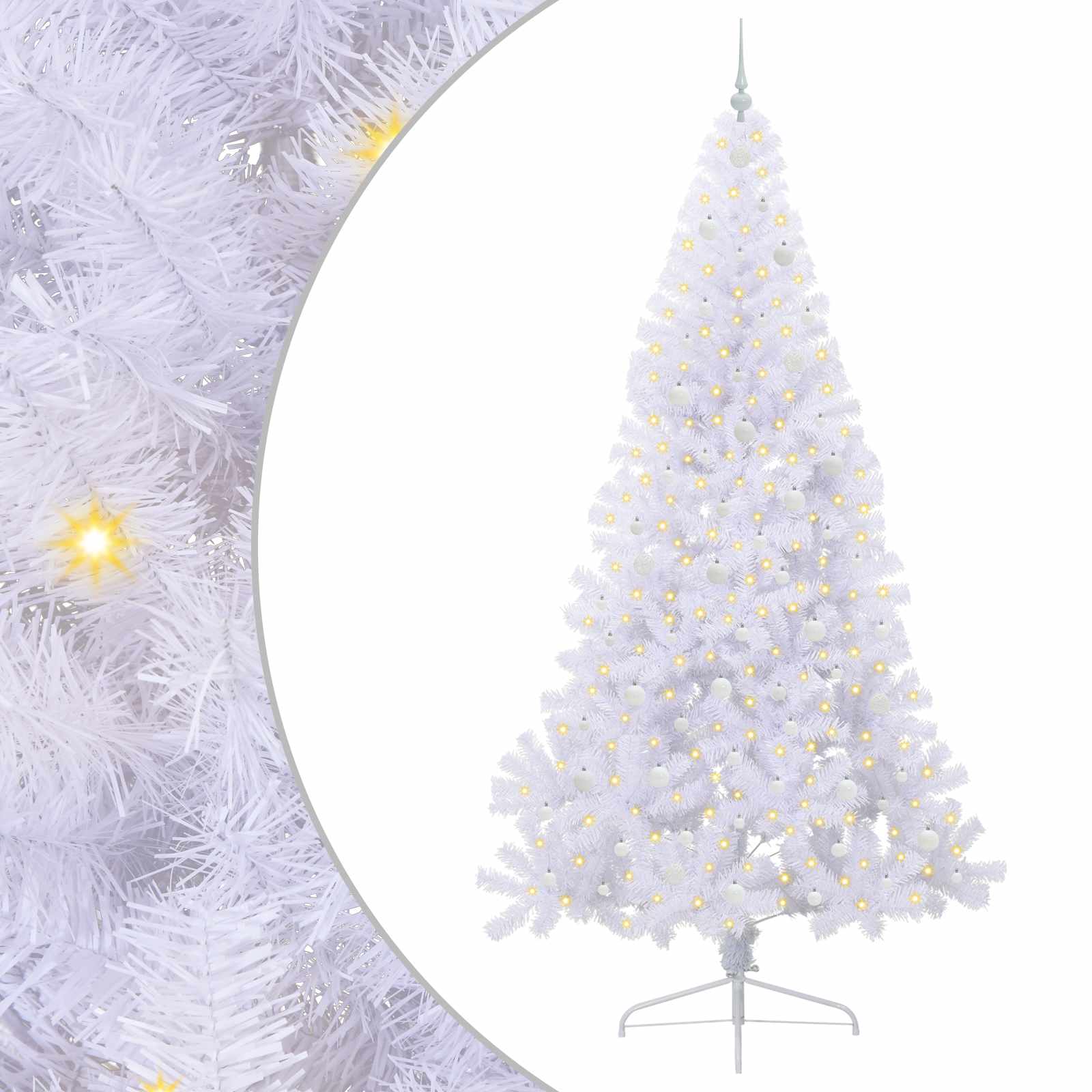 Umjetno božićno drvce s stalakom Bijelo 240 cm PVC i čelik