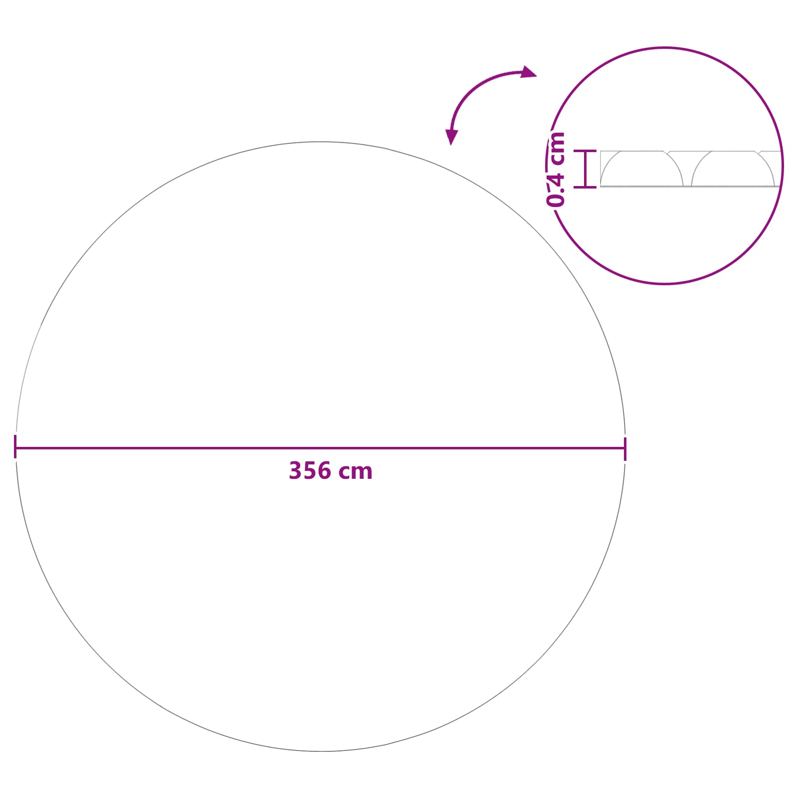 Solarni pokrivač za bazen ekstra težak Ø 356 cm 400 μm Kružni
