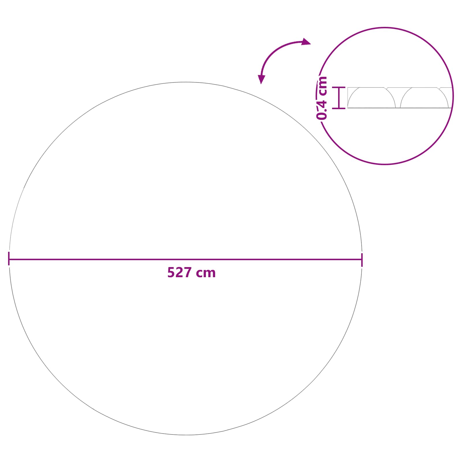 Solarna pokrivača za bazen ekstra teška Ø 527 cm 400 μm Kružni