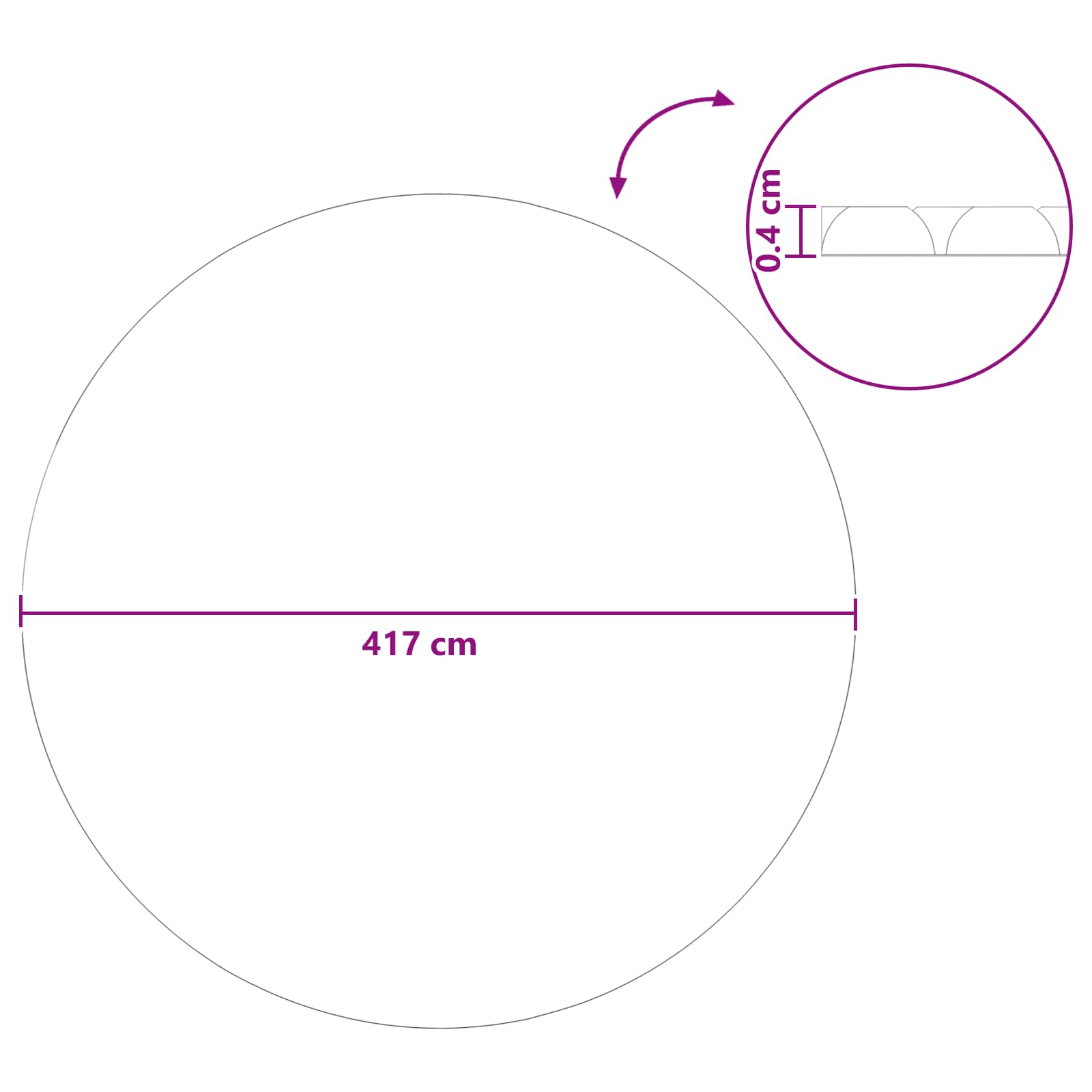 Solarna pokrivača za bazen dodatno teška Ø 417 cm 400 μm Kružni
