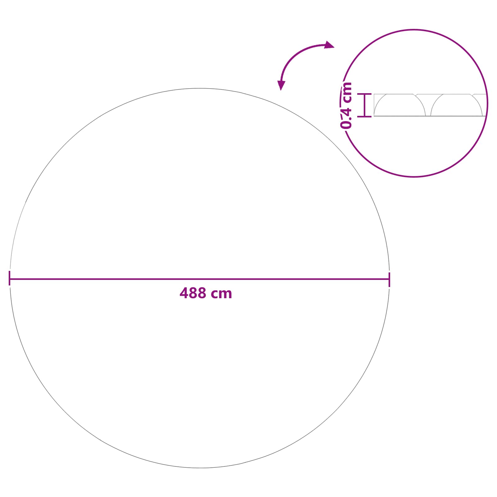 Solarni pokrivač za bazen ekstra težak Ø 488 cm 400 μm Kružni
