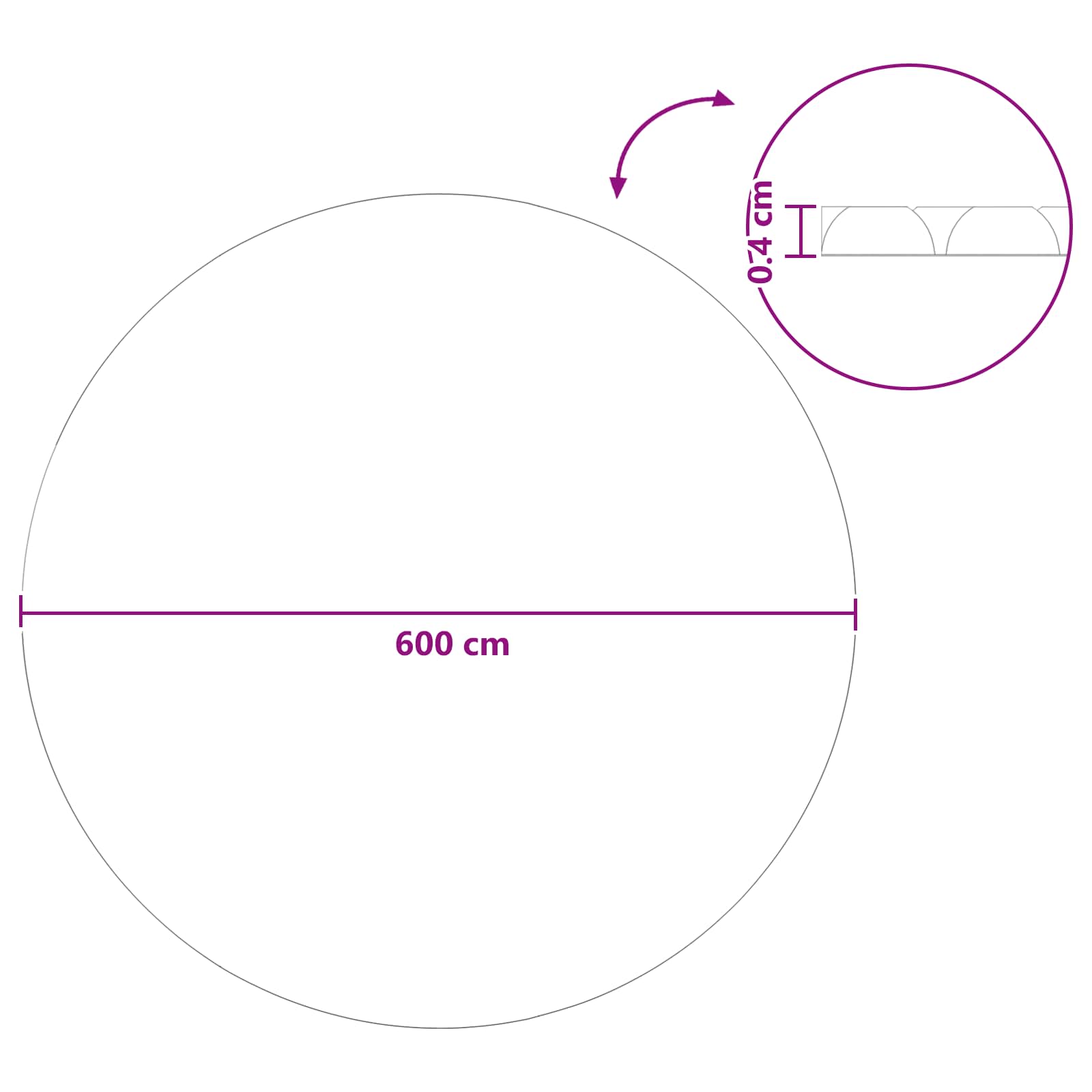Solarna pokrivača za bazen teške kvalitete Ø 600 cm 200 μm