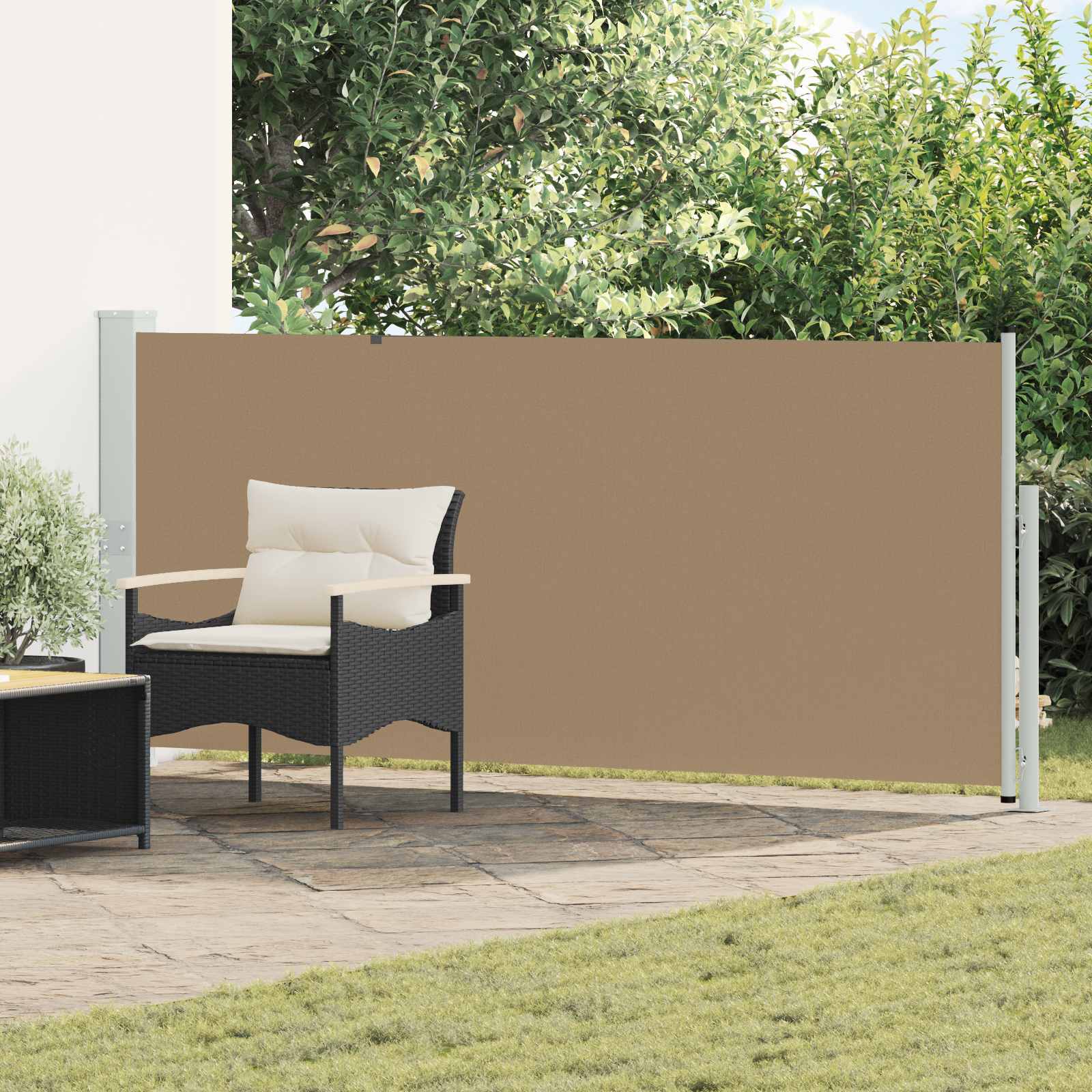 Retraktabilna bočna tende Sivosmeđa 500 x 140 cm Poliester