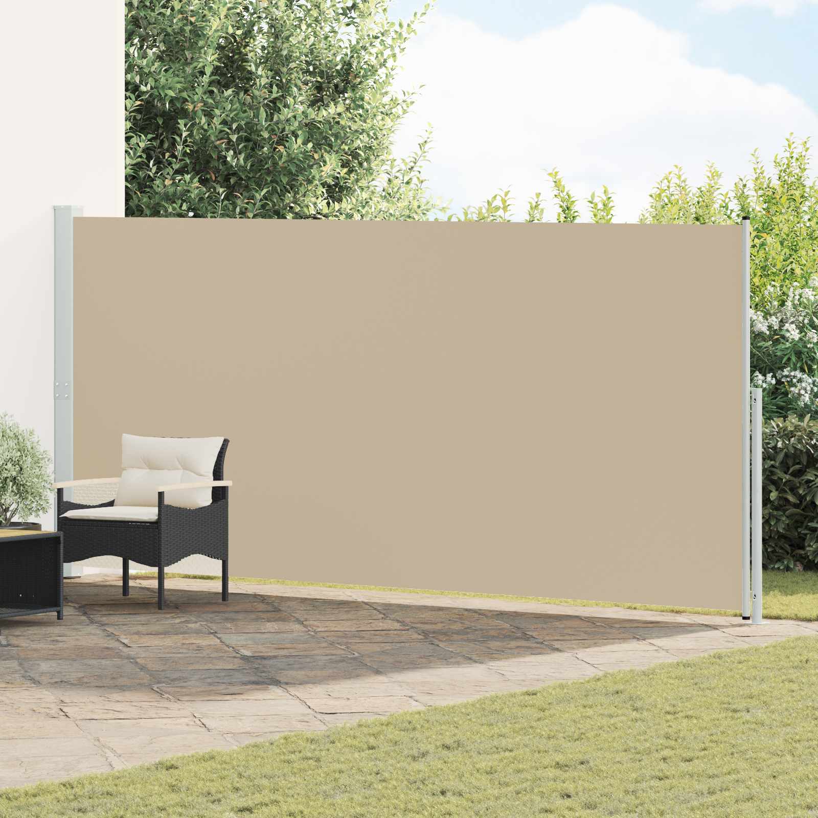 Retraktabilna bočna tende Bež 600 x 200 cm Poliester