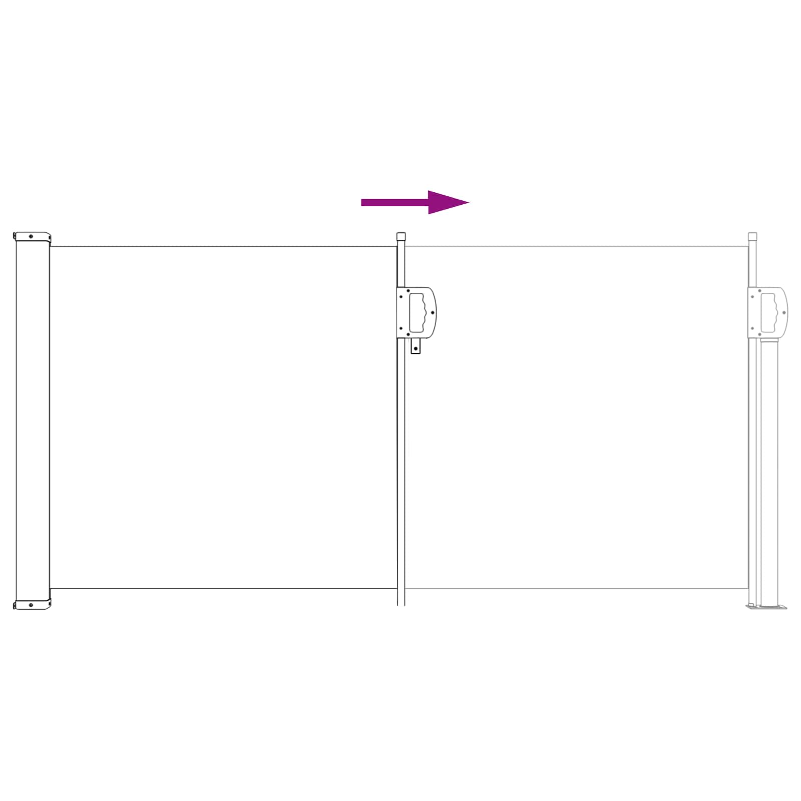 Retraktabilna bočna tende Siva 500 x 100 cm Poliester