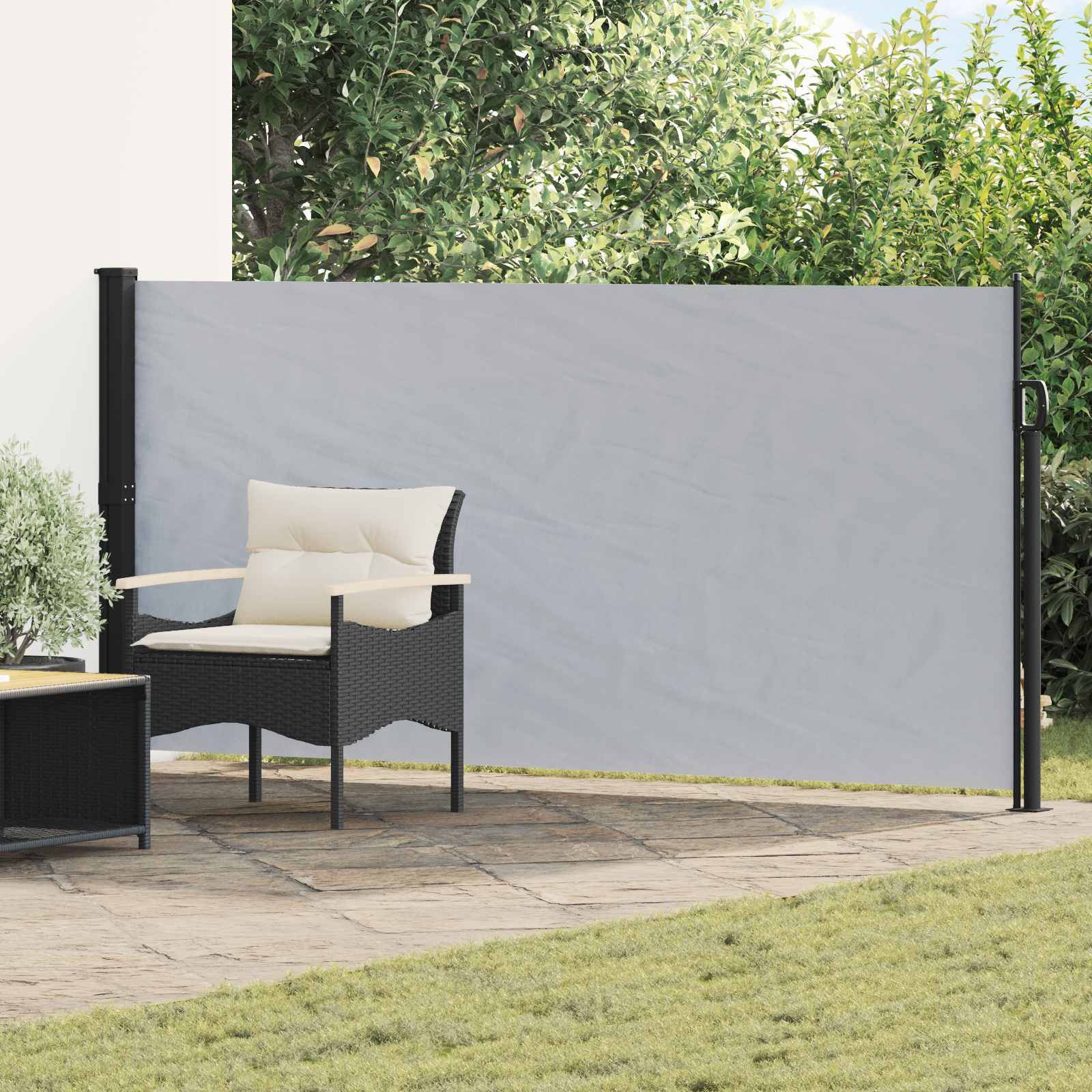 Retraktabilna bočna tende Siva 500 x 140 cm Poliester