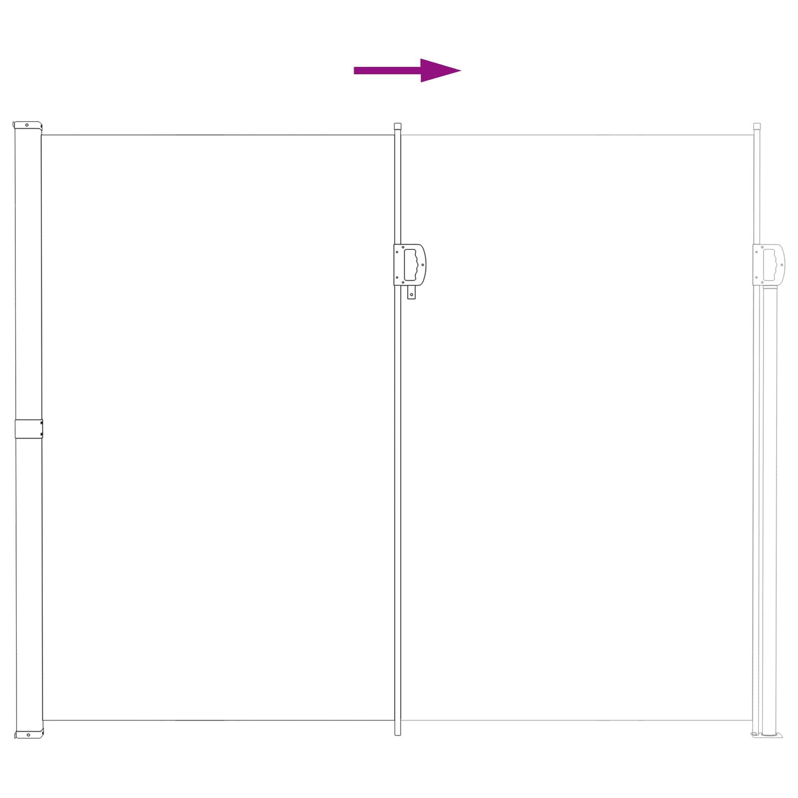 Retraktabilna bočna tende Siva 600 x 200 cm Poliester