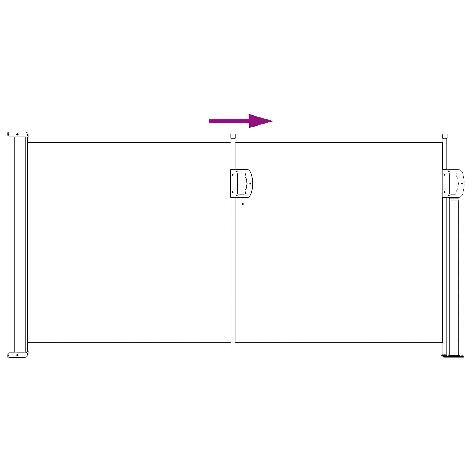 Retraktabilna bočna tende Crna 300 x 100 cm Poliester