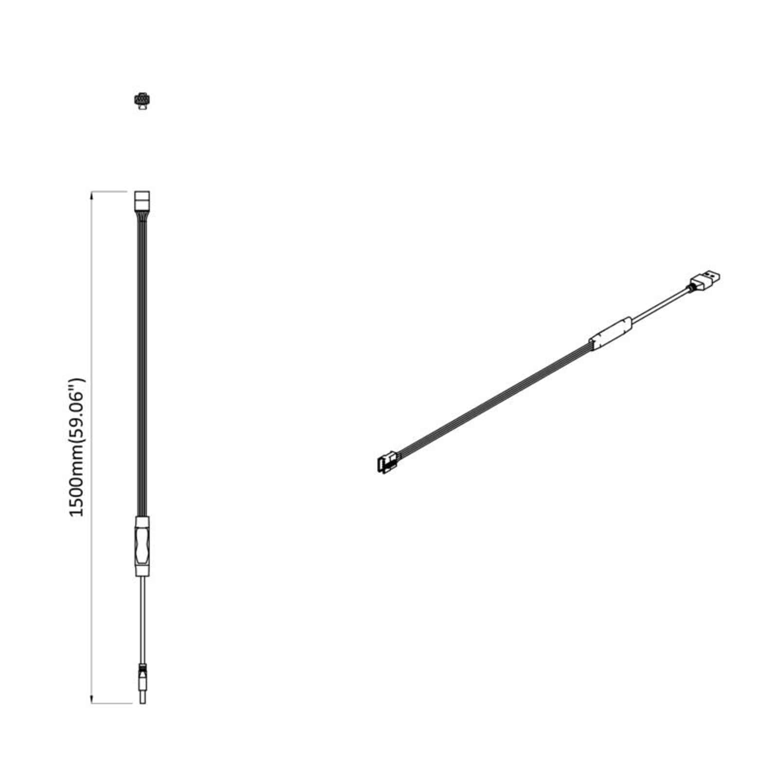 LED traka 2 pcs Crna i prozirna 2300 mm Bakar i plastika