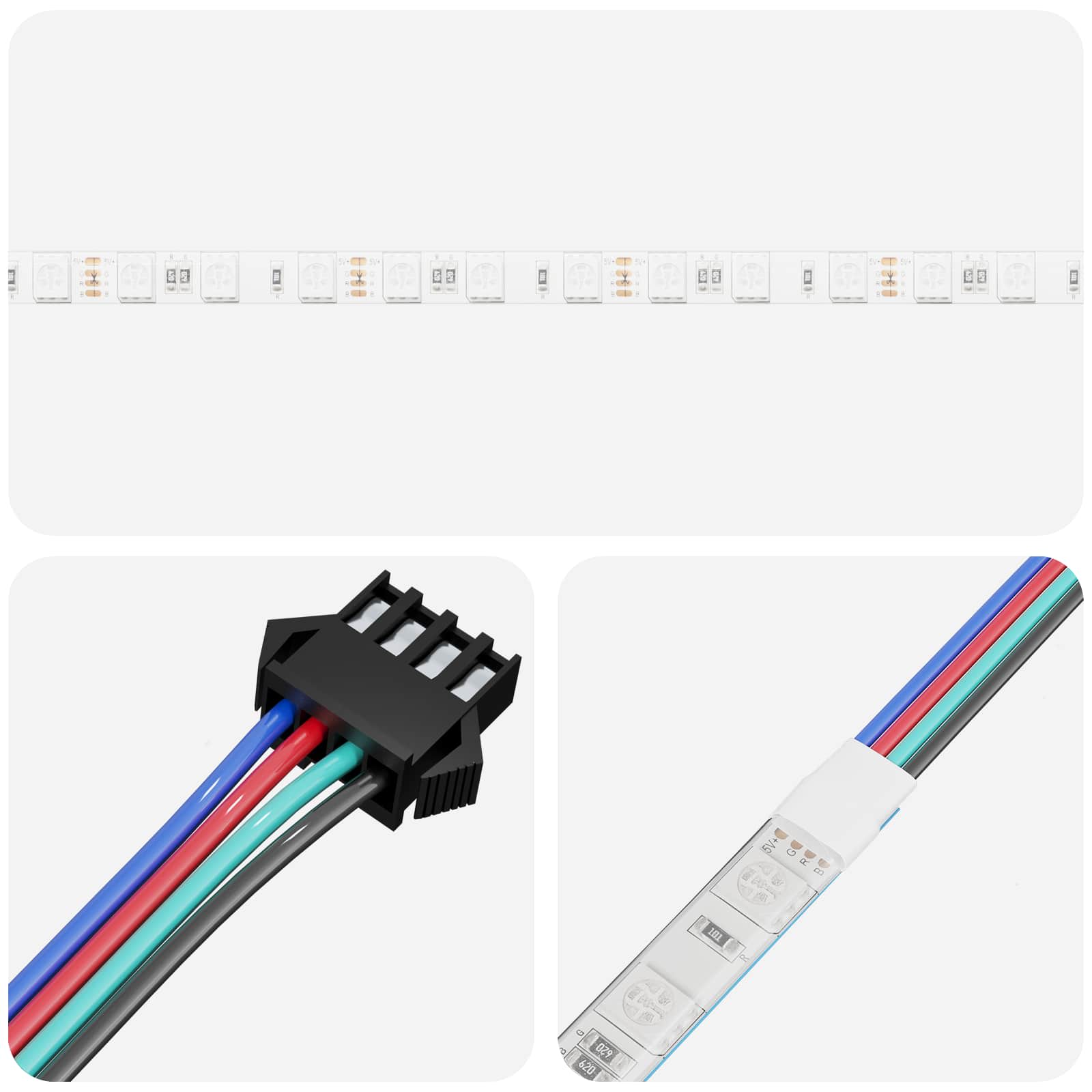 LED traka 2 pcs Crna i prozirna 4700 mm Bakar i plastika