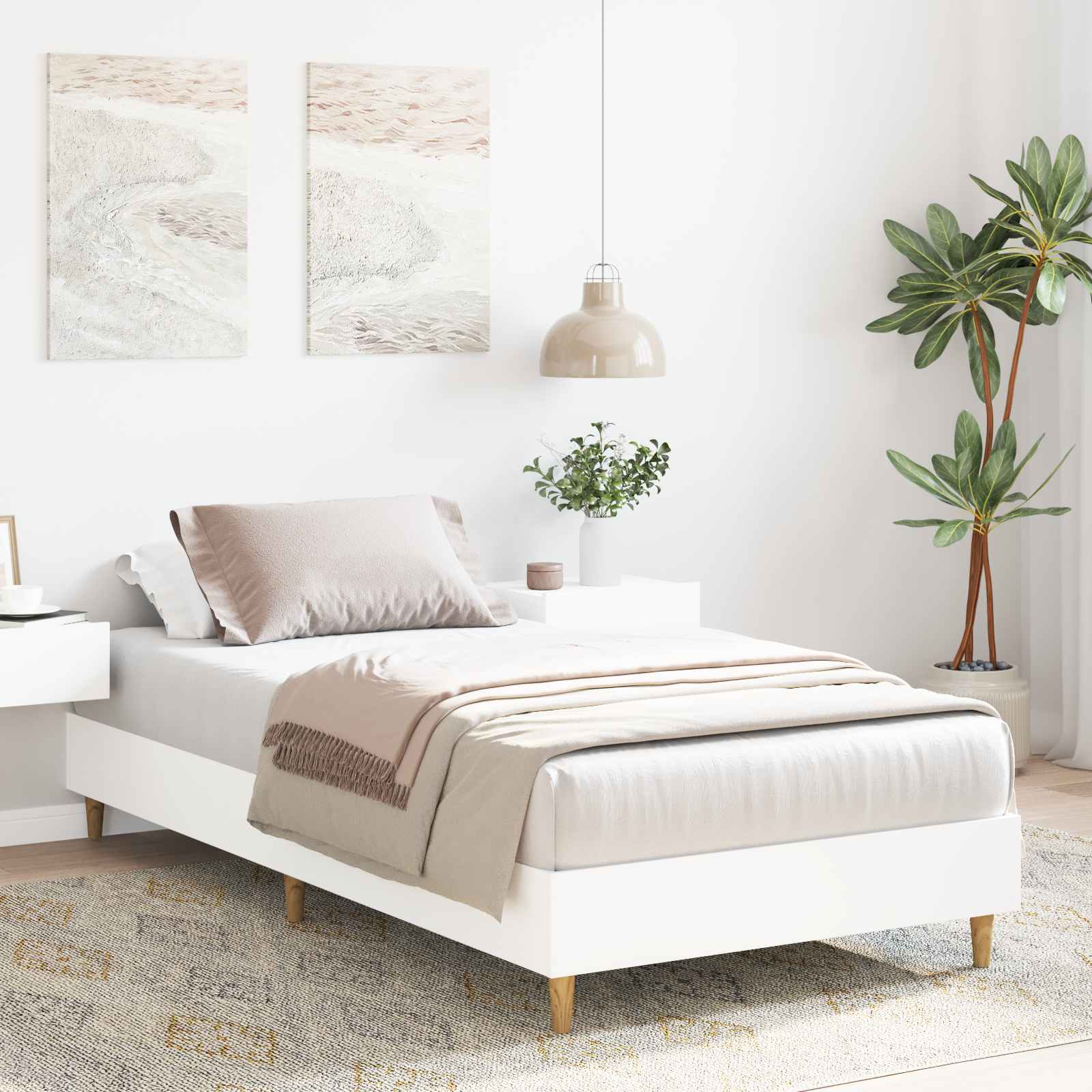 Krevetna konstrukcija Bijela 80 x 200 cm Konstruirano drvo