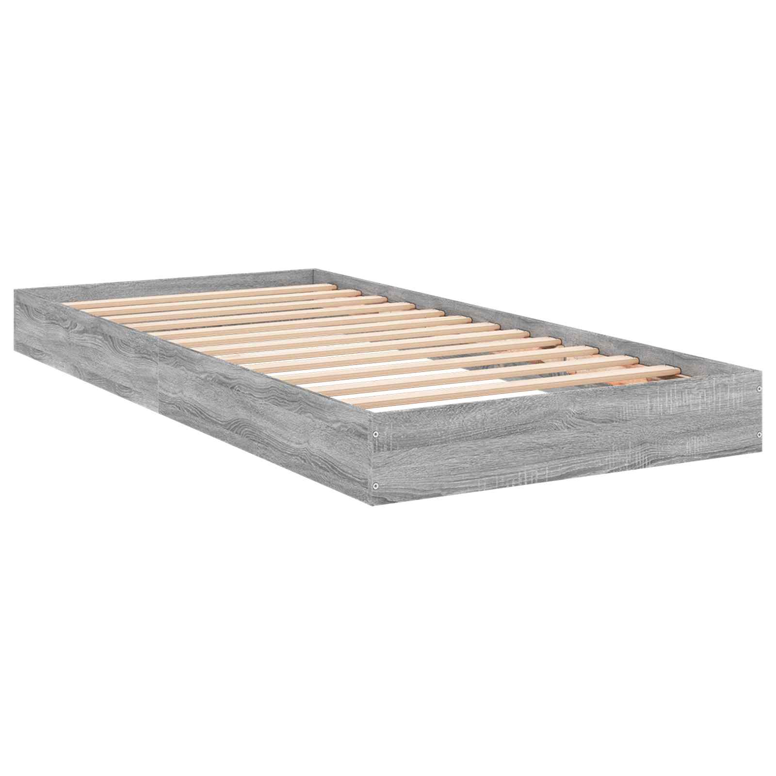 Okvir kreveta za pod Siva Sonoma 80 x 200 cm Konstruirano drvo