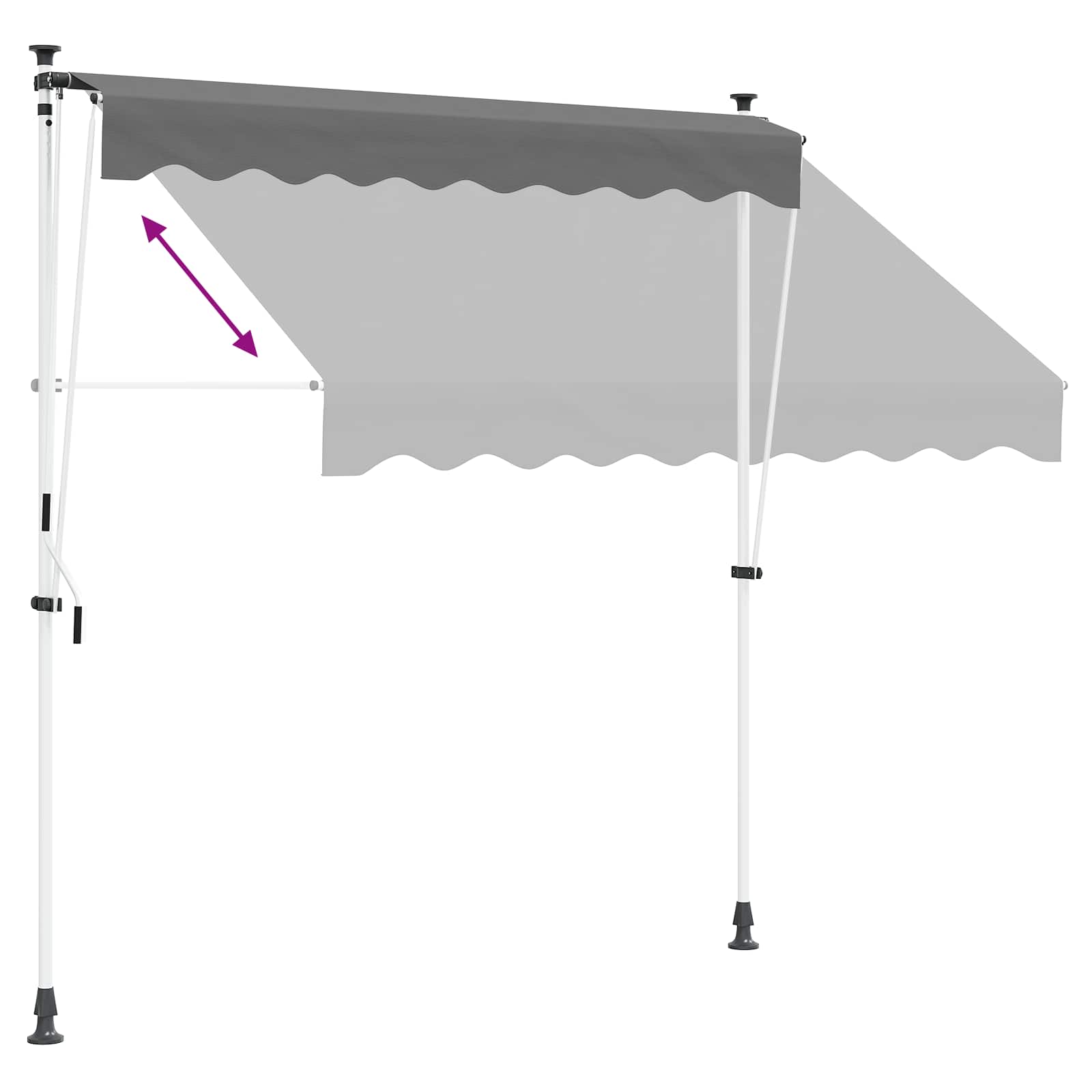 Ručno sklopiva tenda Svjetlosiva 350 cm