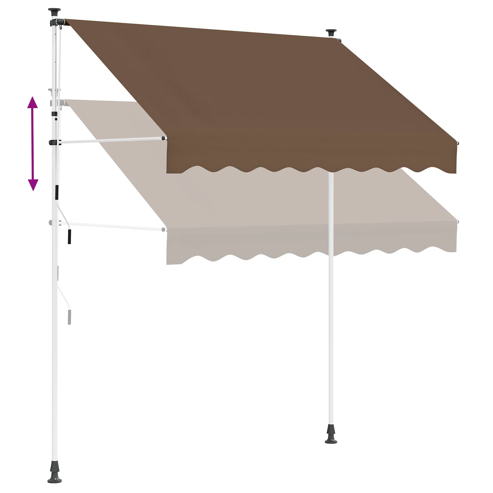 Ručno sklopiva tenda Sivosmeđa 250 cm