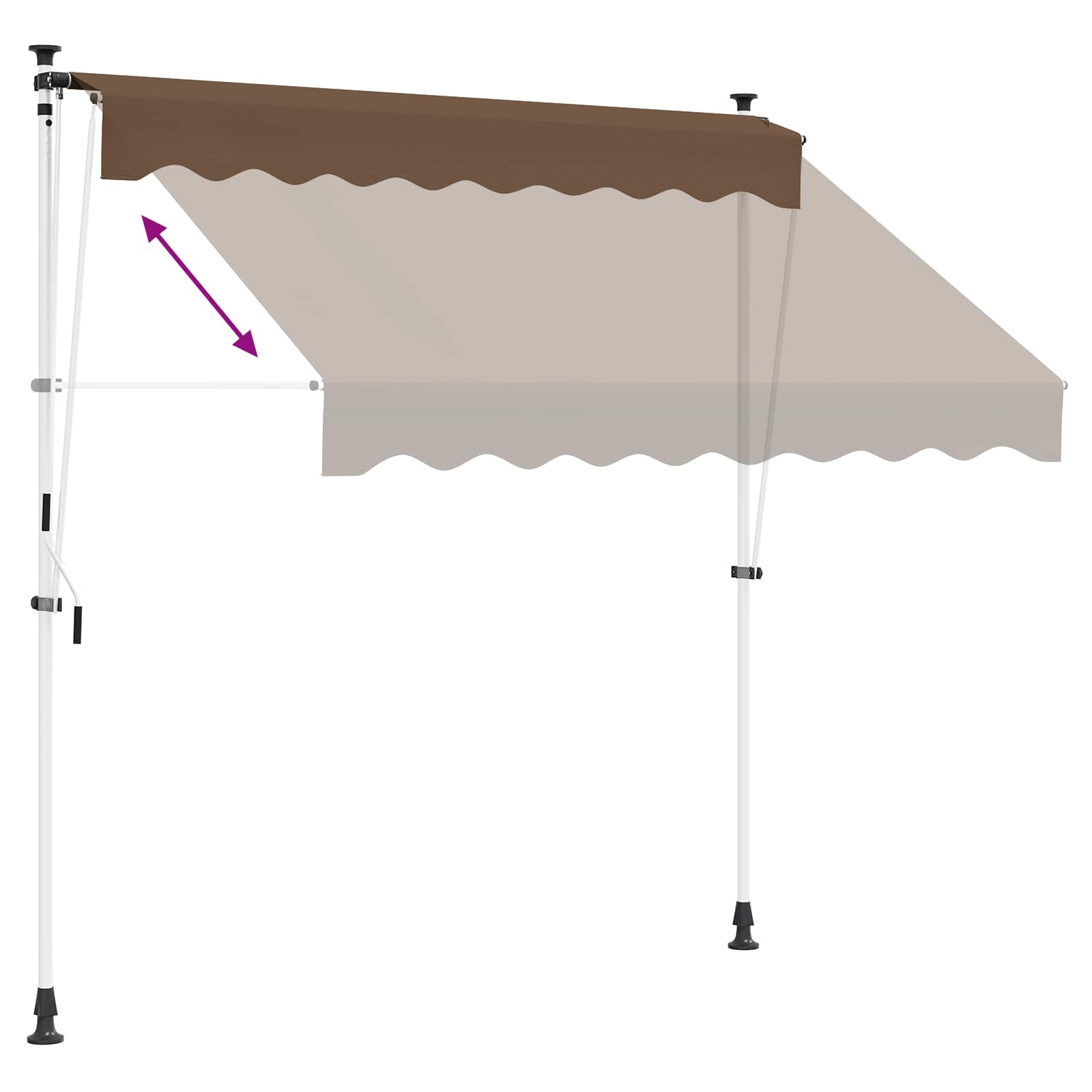 Ručno sklopiva tenda Sivosmeđa 400 cm