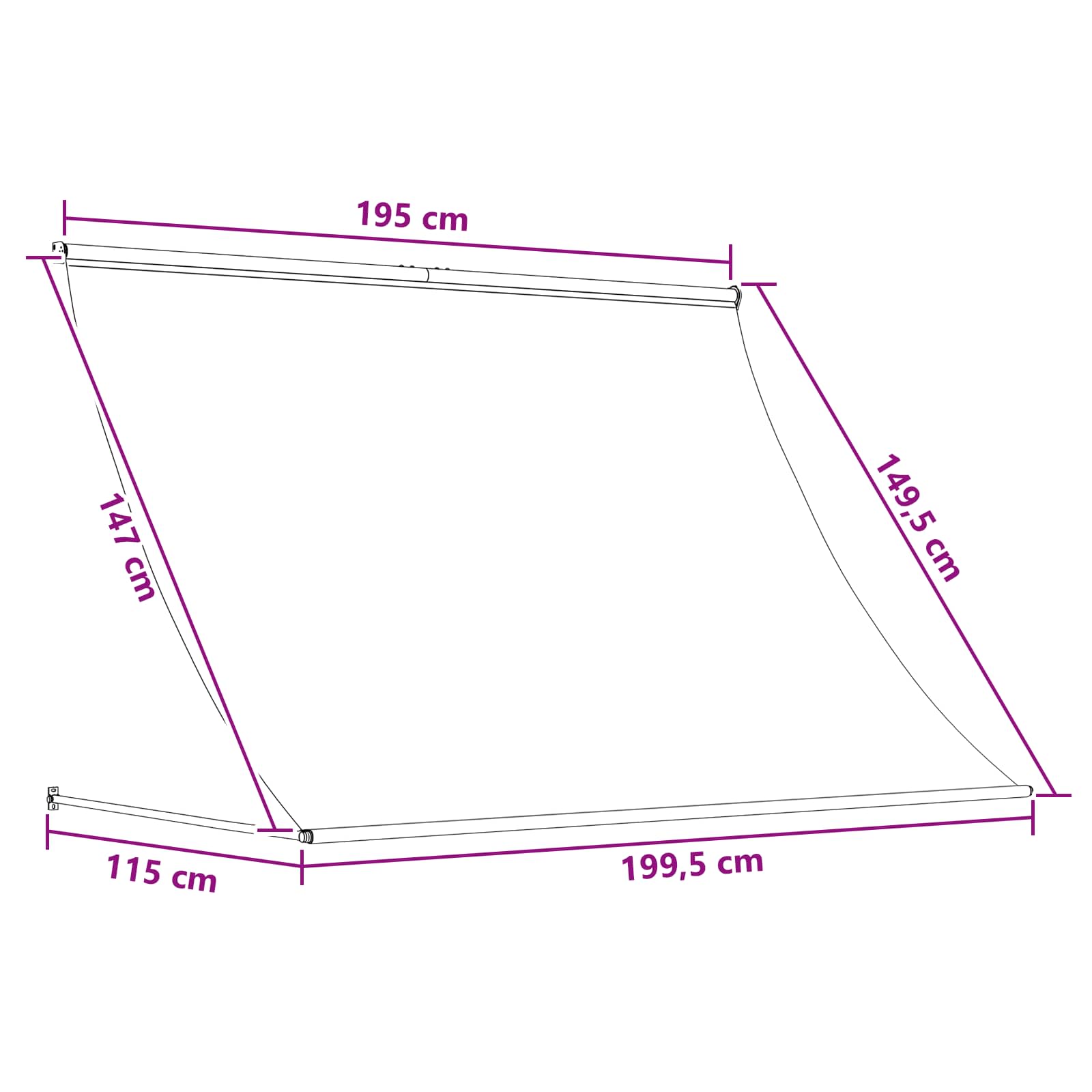 Nadstrešnica Bež 200 x 150 cm 180 g / m² poliester s PU premazom