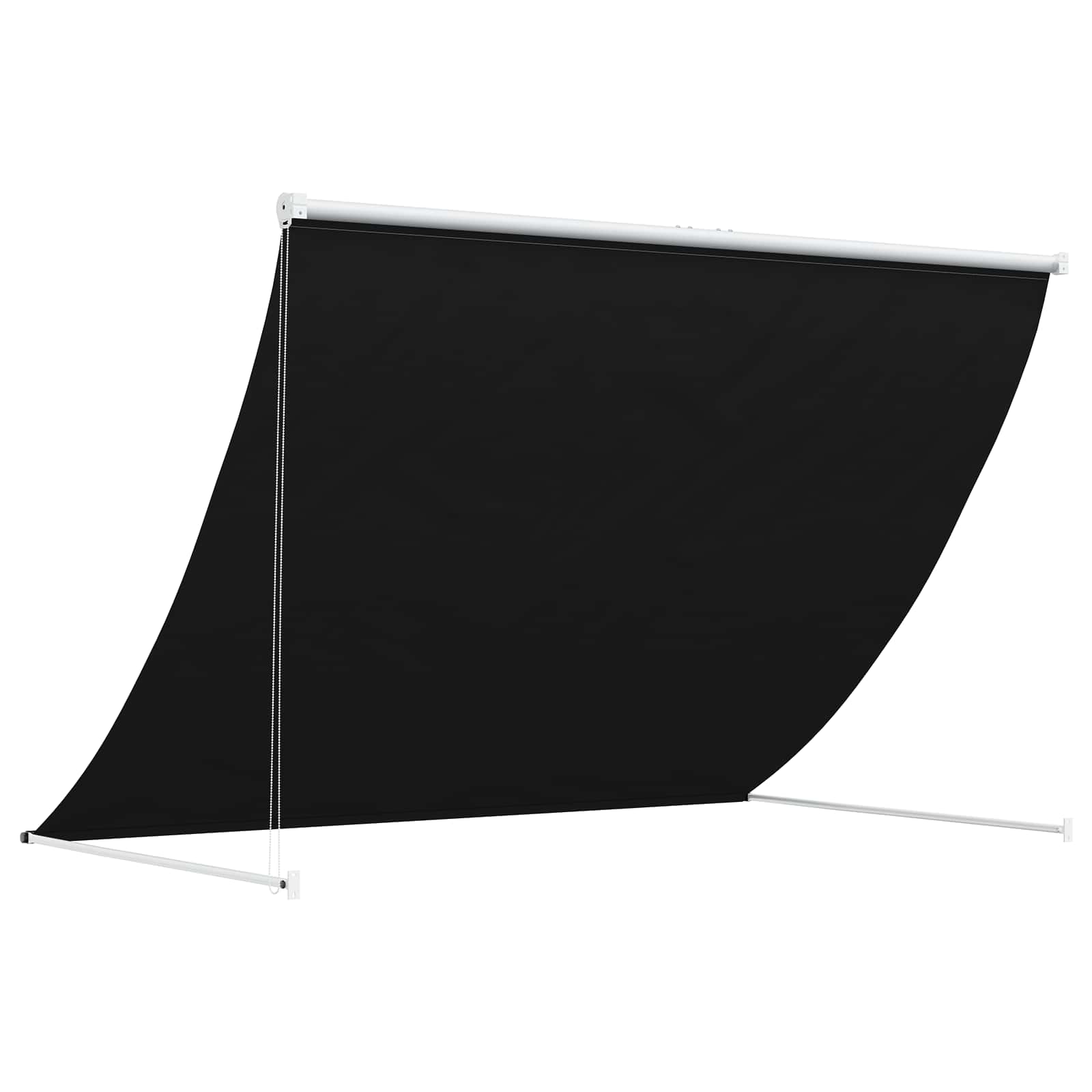Nadstrešnica Crna 250 x 150 cm 180 g / m² poliester s PU premazom