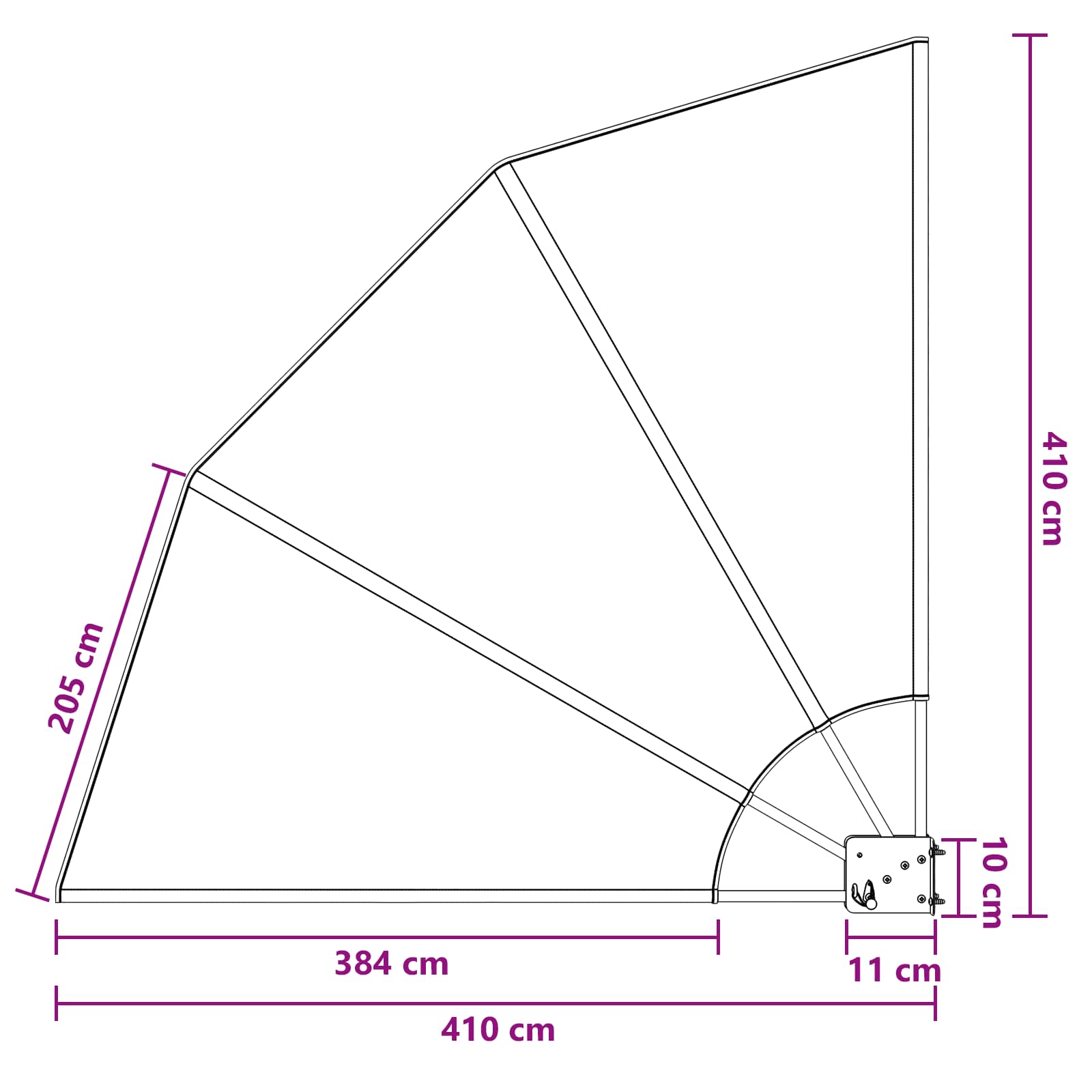 Zaslon za privatnost na balkonu 140 x 140 cm Poliester Smeđa