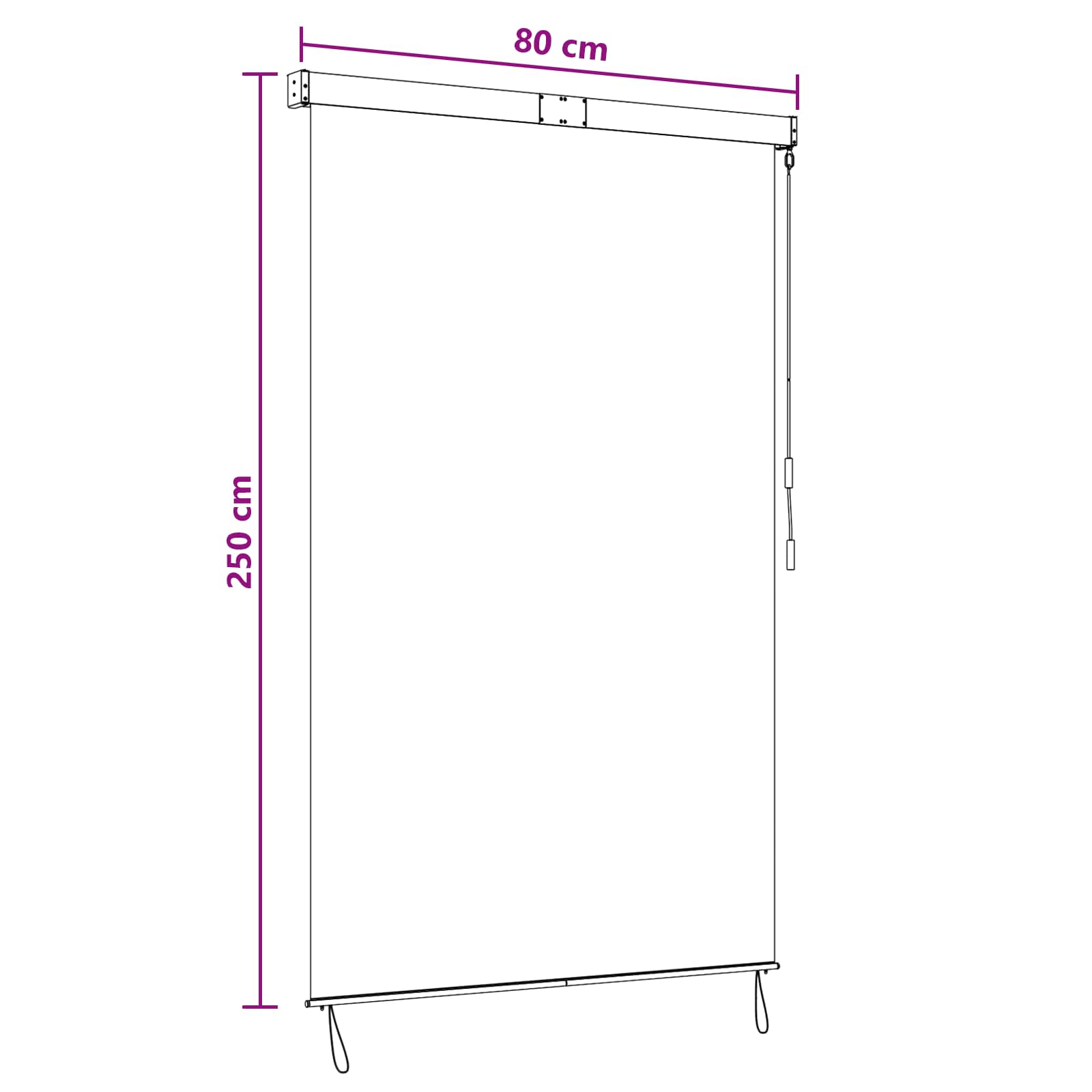Rolo zavjesa Šareni 80 x 250 cm Tkanina i aluminij