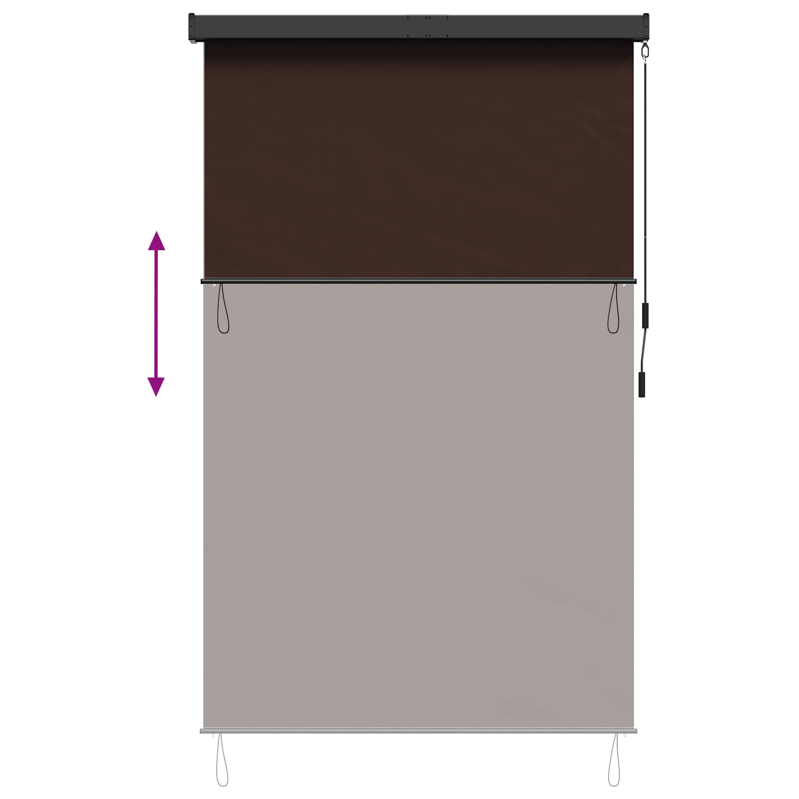 Rolo zavjesa Smeđa 100 x 250 cm Tkanina i aluminij