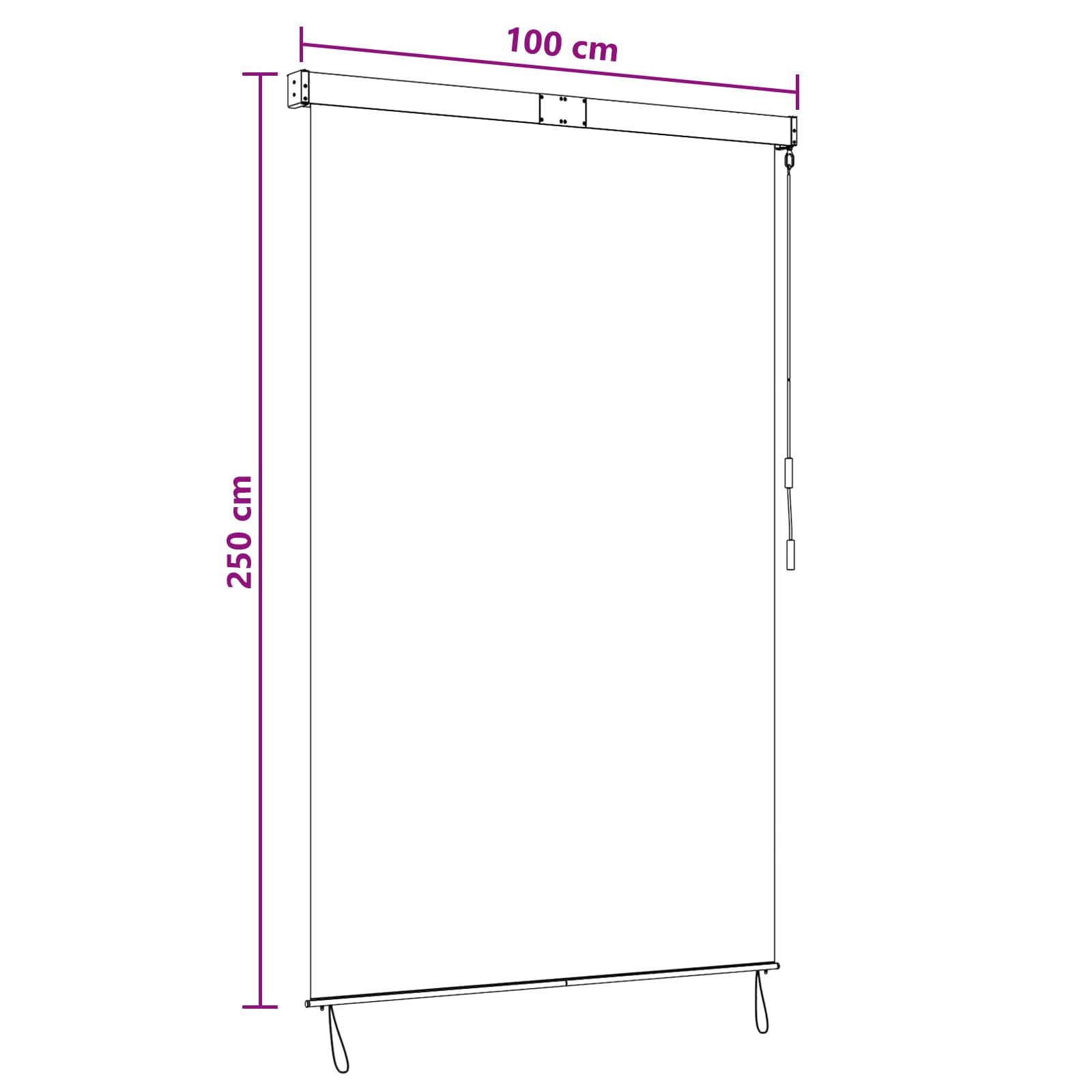 Rolo zavjesa Šareni 100 x 250 cm Tkanina i aluminij