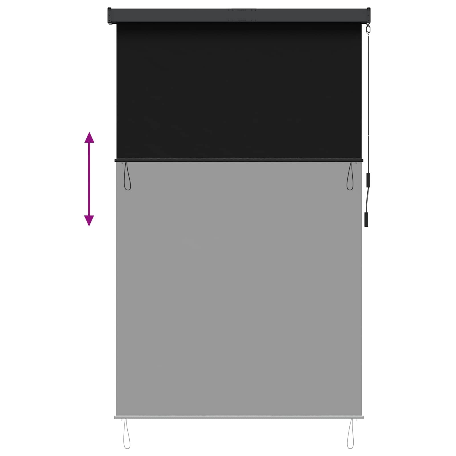 Rolo zavjesa Crna 140 x 250 cm Tkanina i aluminij