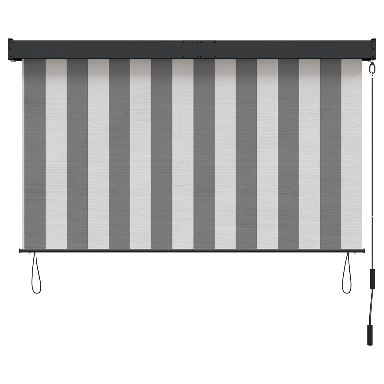 Rolo zavjesa Antracit i bijelo 140 x 250 cm Tkanina i aluminij