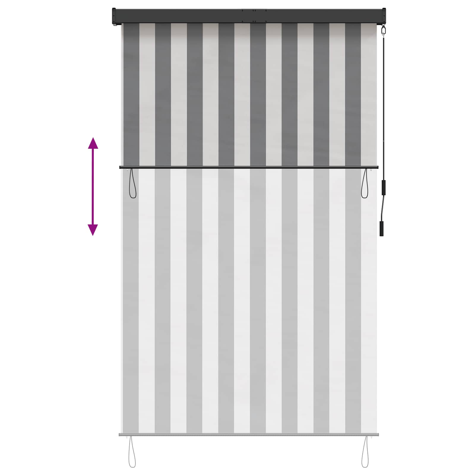 Rolo zavjesa Antracit i bijelo 140 x 250 cm Tkanina i aluminij
