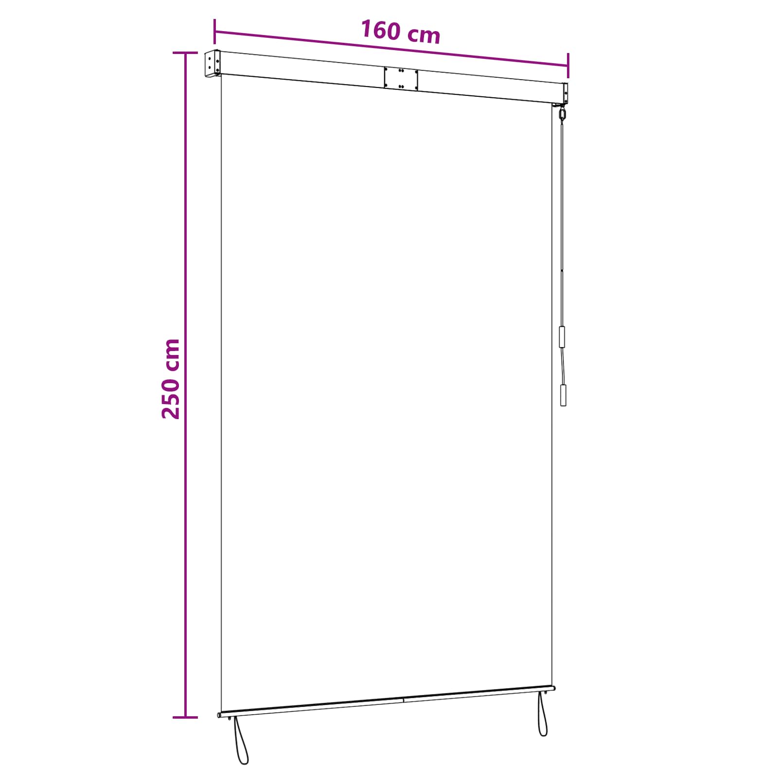 Rolo zavjesa Smeđa 160 x 250 cm Tkanina i aluminij