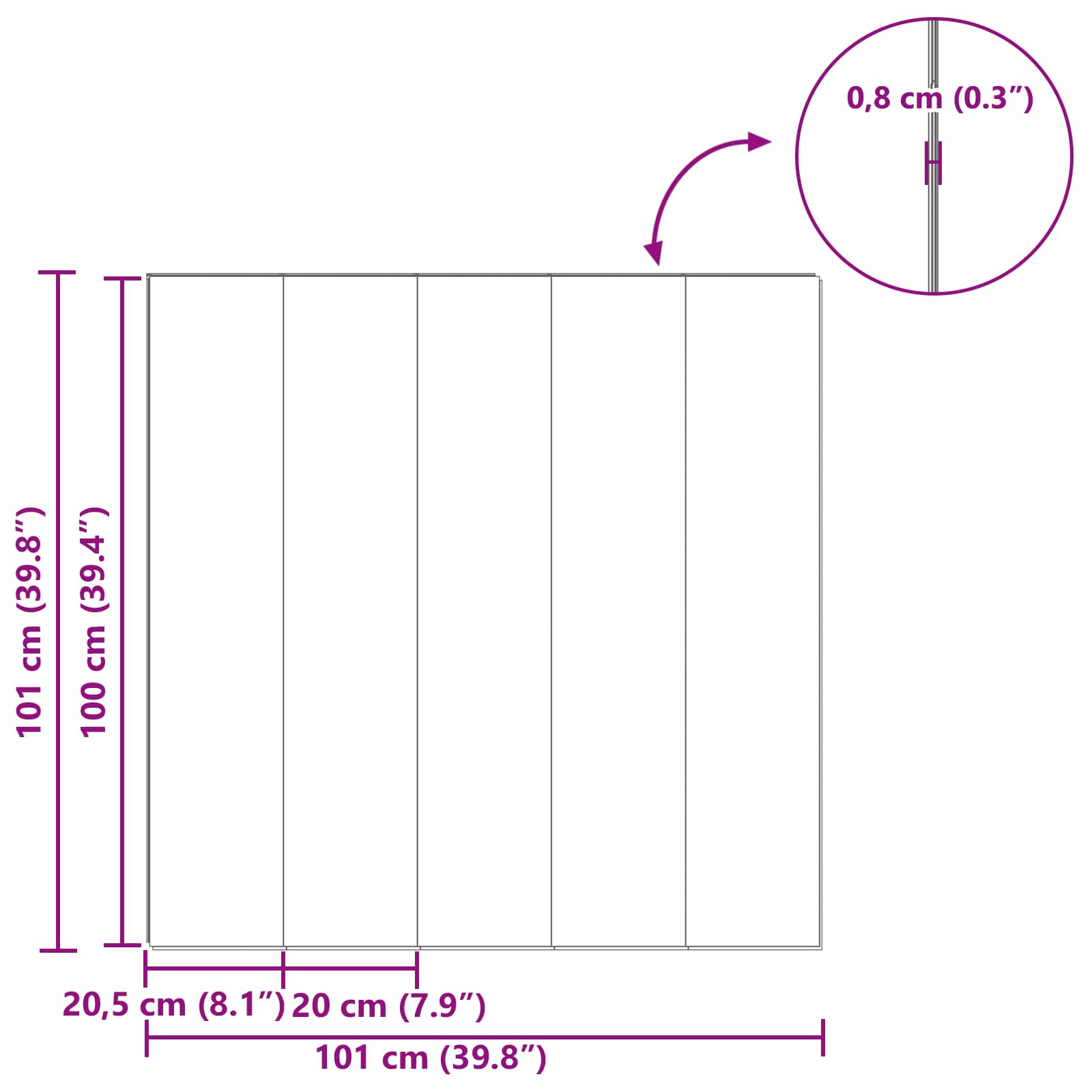 Laminatna podnica 5 pcs Prirodni bambus 101 x 20 x 0,8 cm