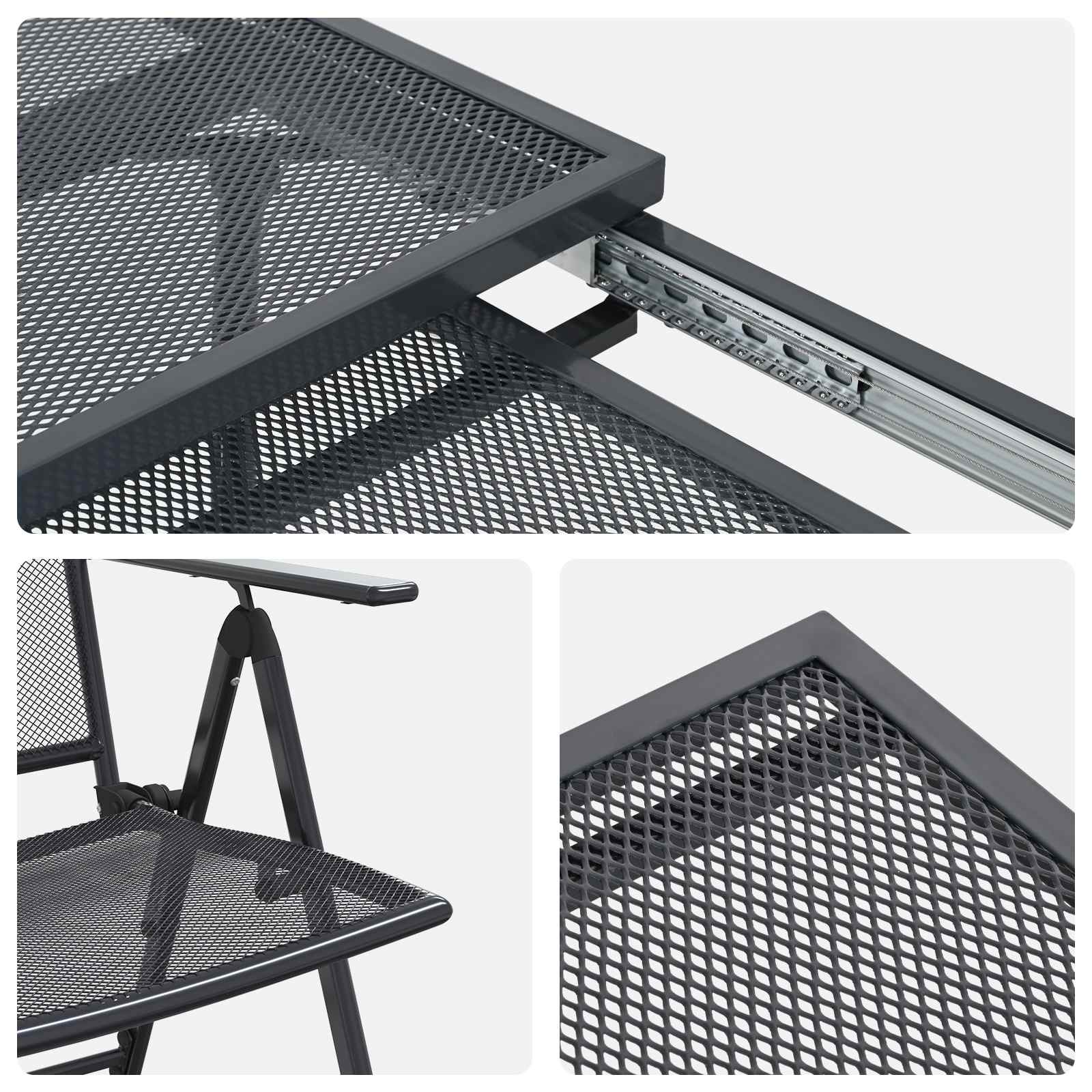 Vrtni set za objed 9 pcs Antracit 212 x 90 x 76 cm