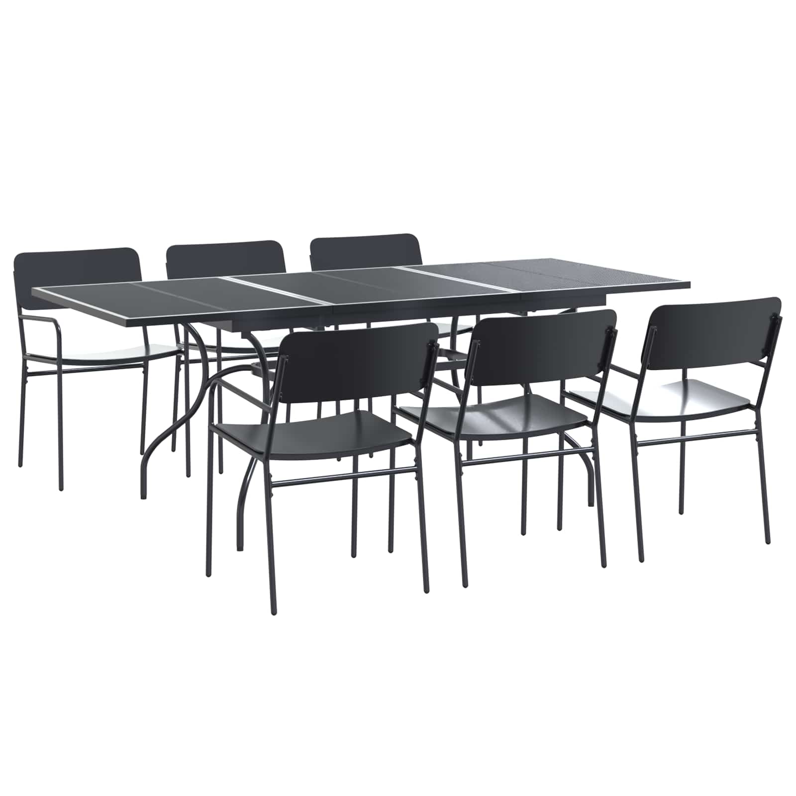 Vrtni set za objed 7 pcs Antracit Čelik