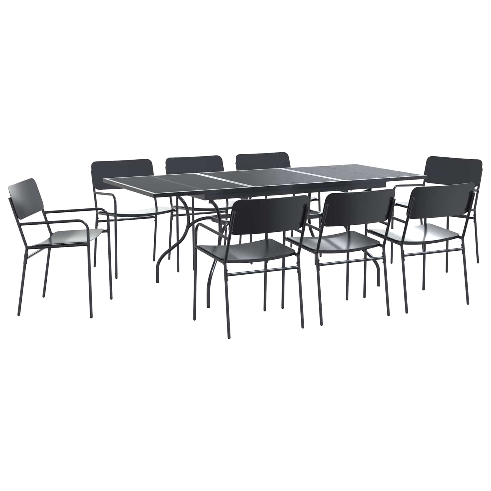 Vrtni set za objed 9 pcs Antracit Čelik